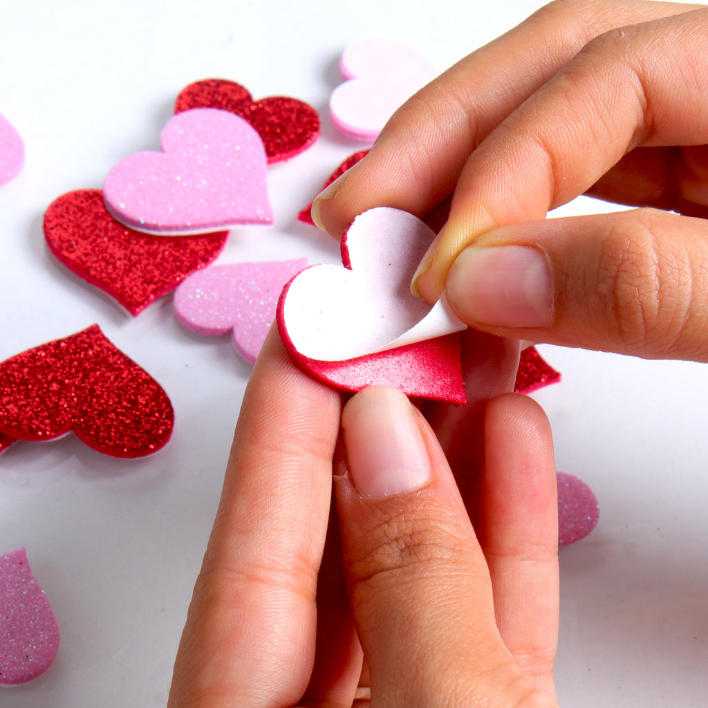 Fun Foam Stickers Hearts 48Pcs
