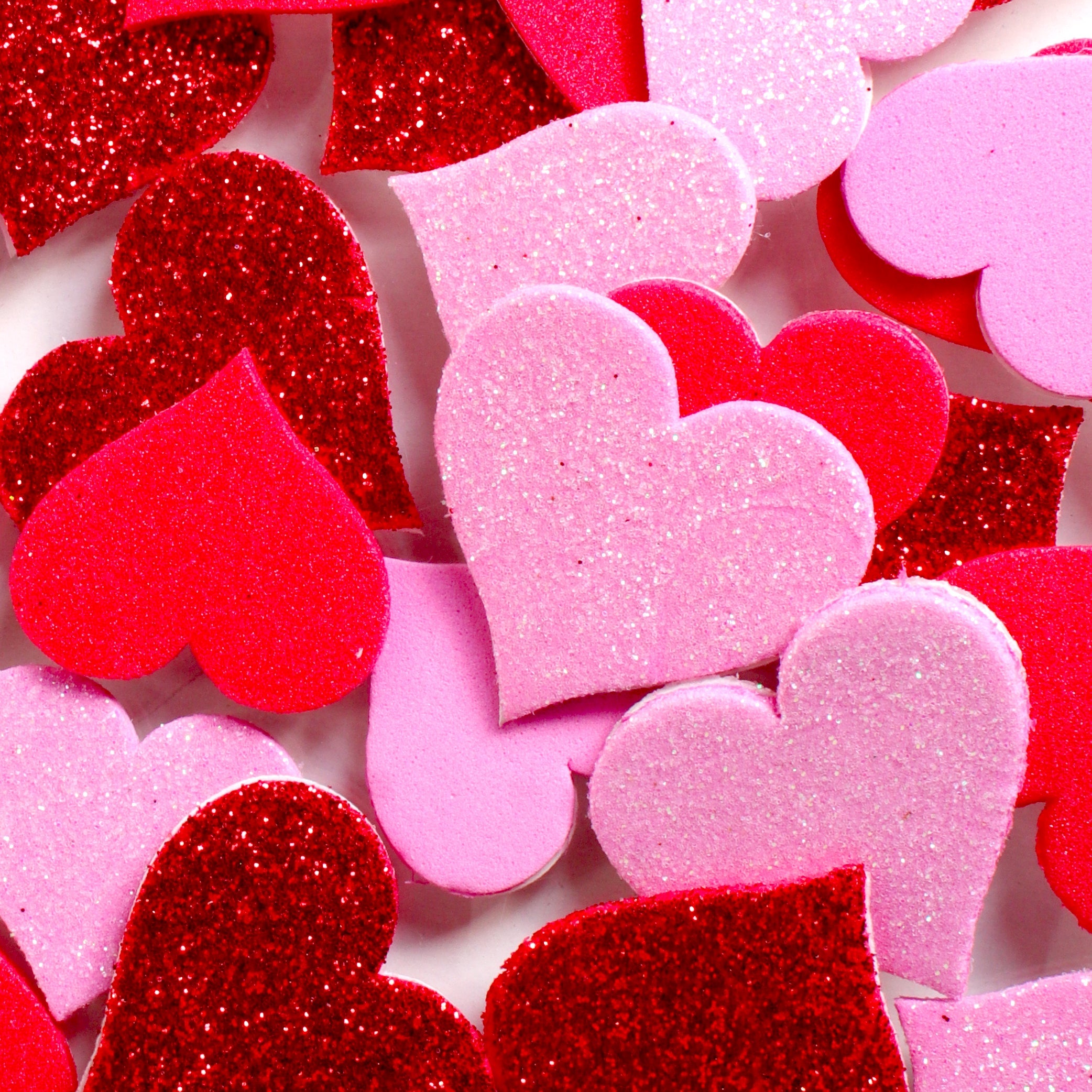 Fun Foam Stickers Hearts 48Pcs