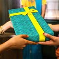 Gift Box Moroccan Trellis Aqua Shimmer Approx L 9.5 X 14.5 X 2.25inch