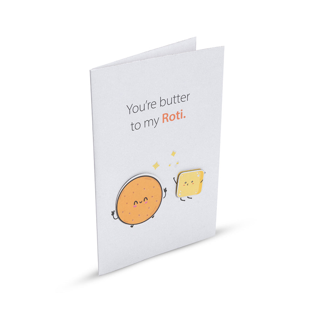Greeting Card & Envelope Butter To My Roti 4 X 6Inch Approx 2 Pc