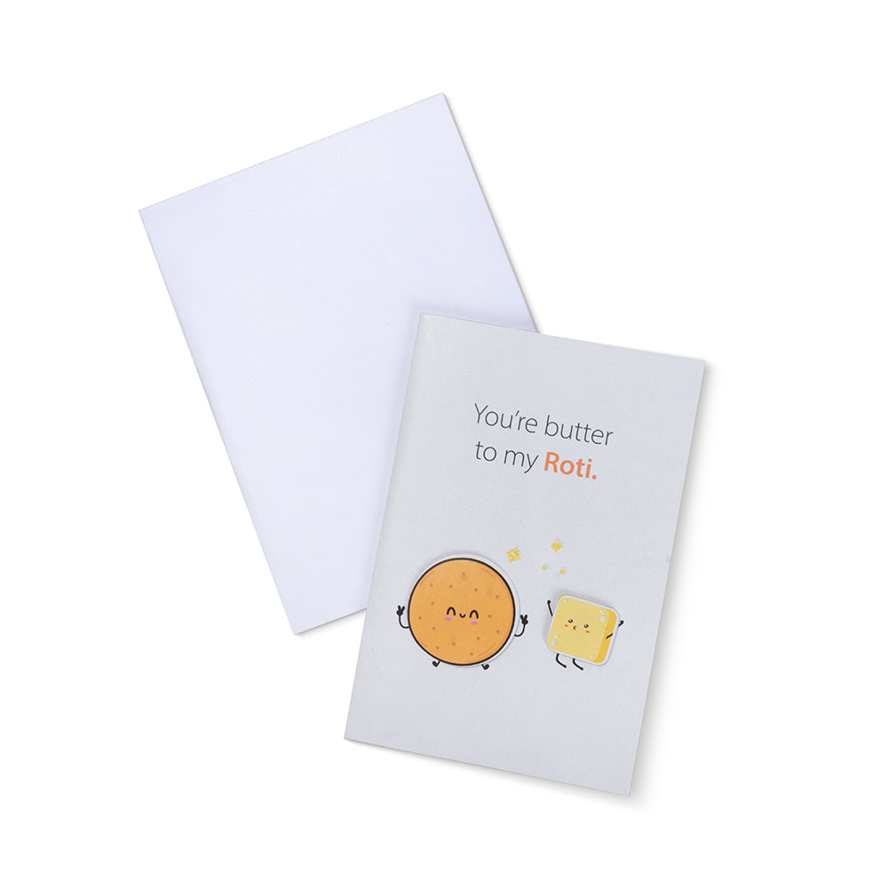 Greeting Card & Envelope Butter To My Roti 4 X 6Inch Approx 2 Pc