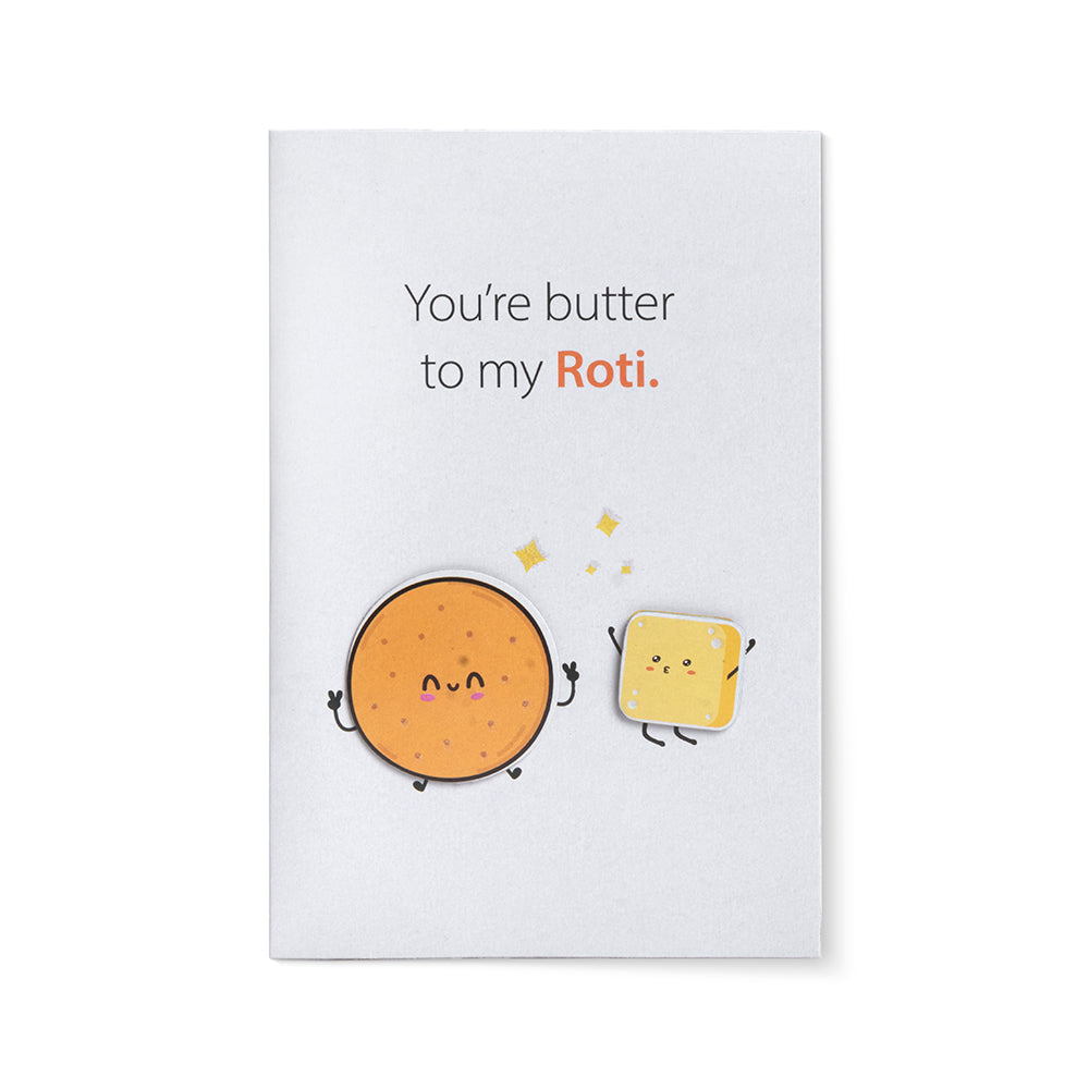 Greeting Card & Envelope Butter To My Roti 4 X 6Inch Approx 2 Pc