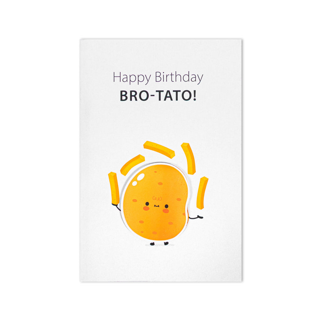Greeting Card & Envelope Happy Birthday Bro-Tato 4 X 6inch Approx 2pc