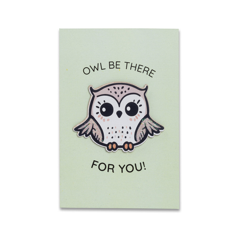 3D Greeting Card & Envelope Owl be there 4 X 6inch