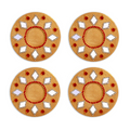 Mirror Work Tealight Holder Diamond Jewel Gold 4in Dia 5.5mm Thick 4pc - (Tealight Candle Included)