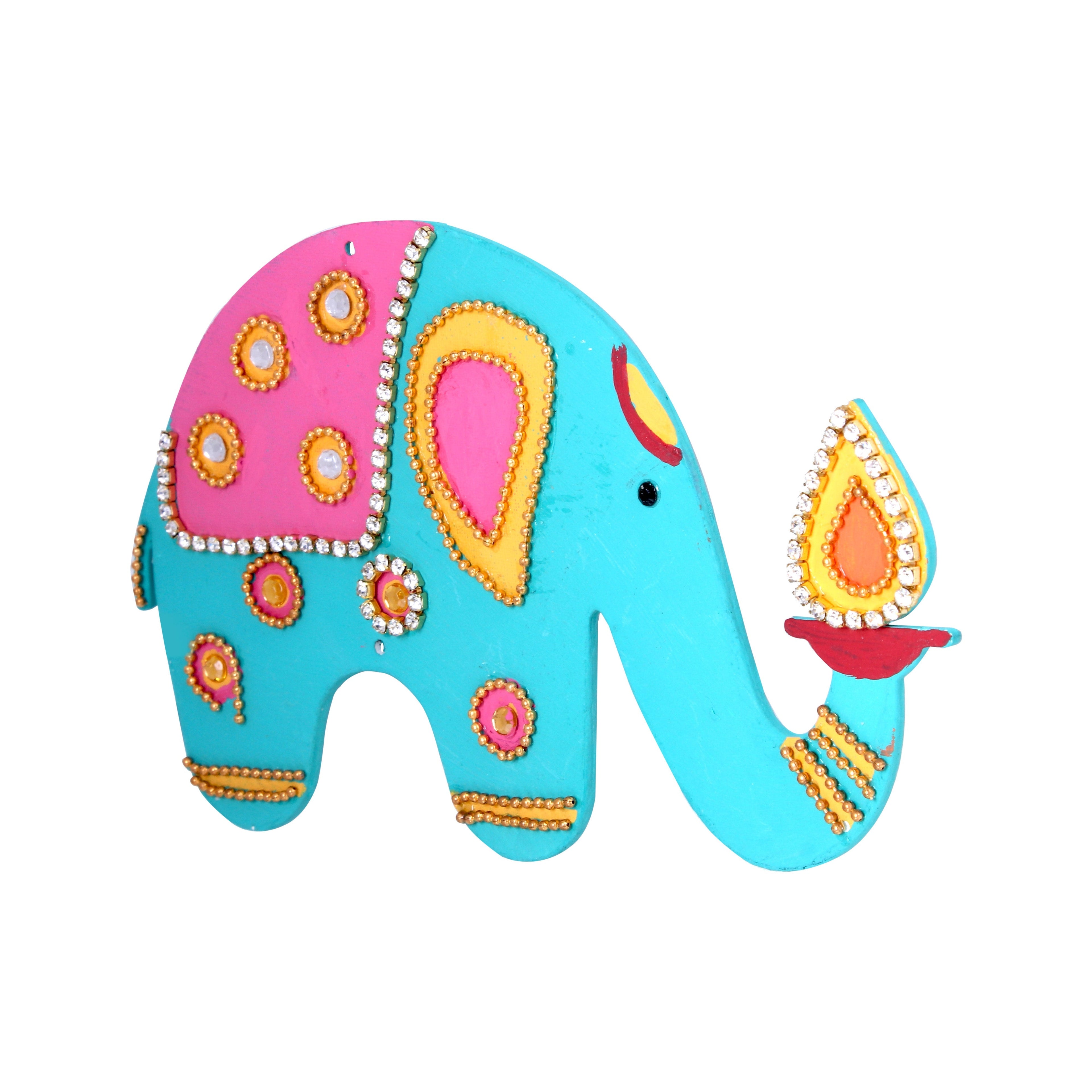 Hanging Decor Festive Elephant Left Side Approx 13.5x8.6cm 2mm Thick 1pc
