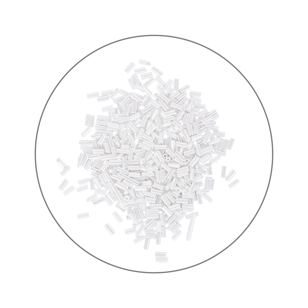 Buggle Beads (White Silver & Gold) 3mm 3 layer Each 10grm