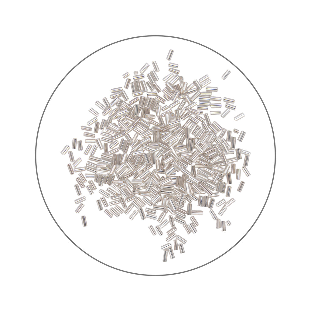Buggle Beads (White Silver & Gold) 3mm 3 layer Each 10grm