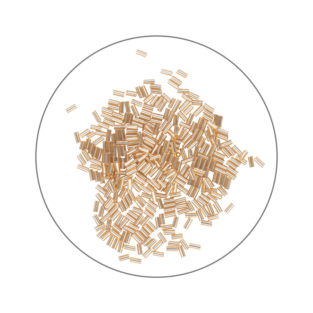 Buggle Beads (White Silver & Gold) 3mm 3 layer Each 10grm