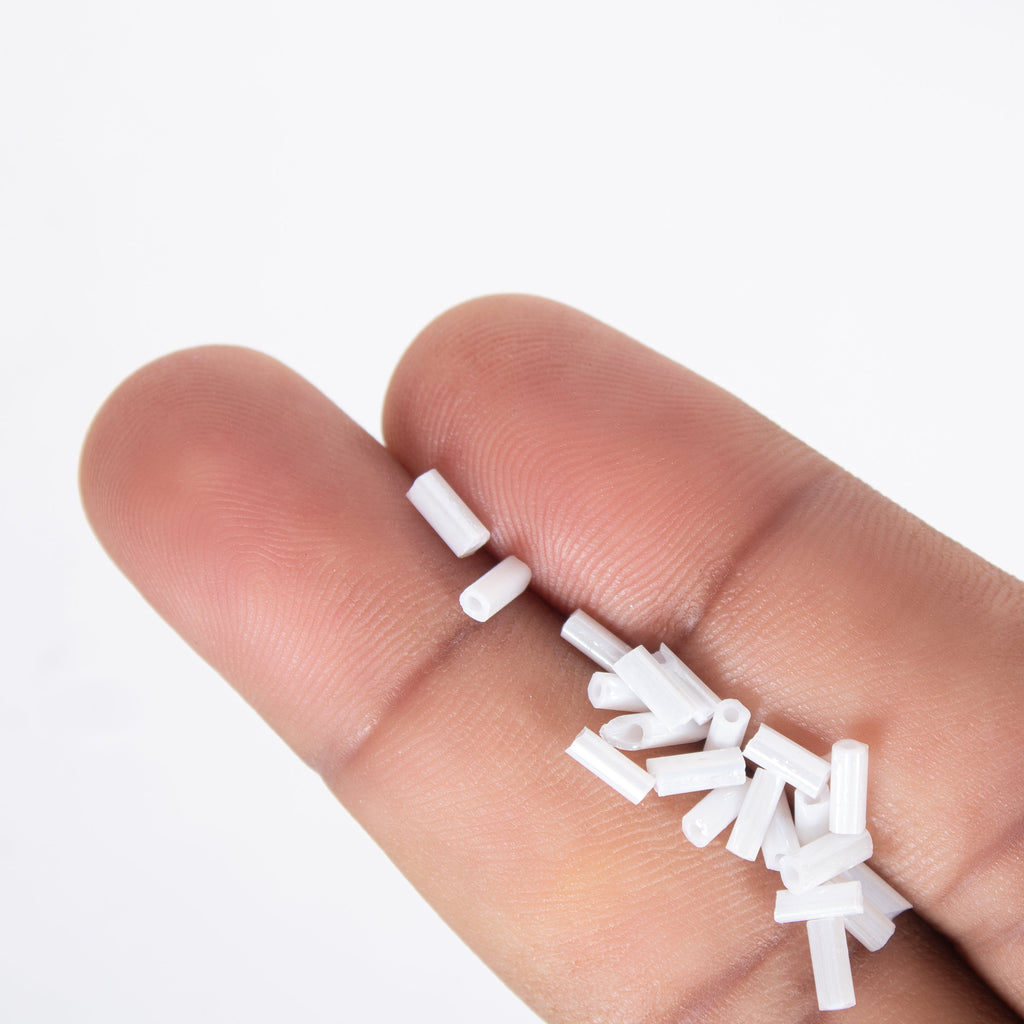 Buggle Beads (White Silver & Gold) 3mm 3 layer Each 10grm