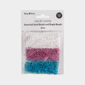Seed Bead - Coral Sky (White, Pink & Light Blue) 2mm 3 Layer Pack Each 10g