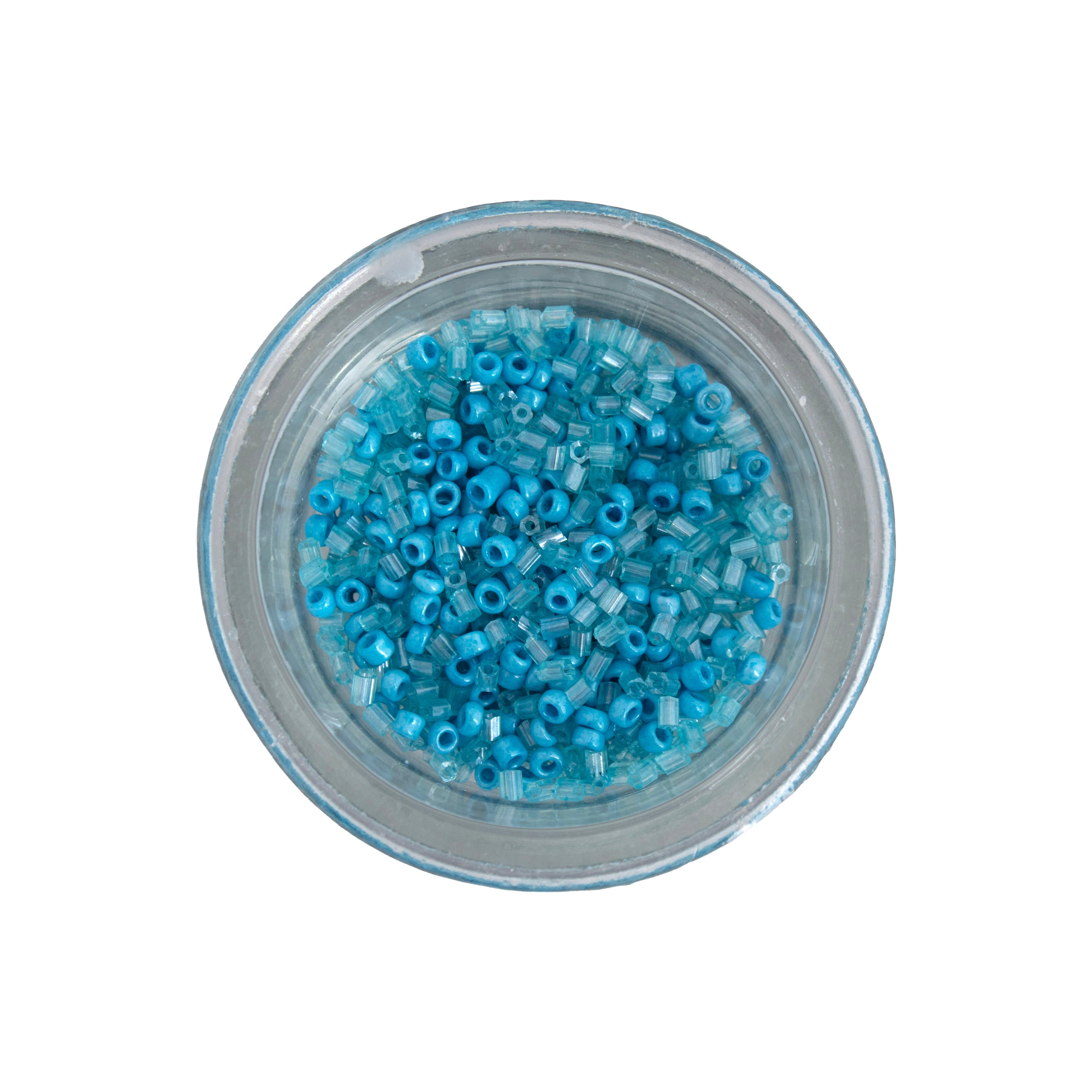 Seed Bead - Coral Sky (White, Pink & Light Blue) 2mm 3 Layer Pack Each 10g
