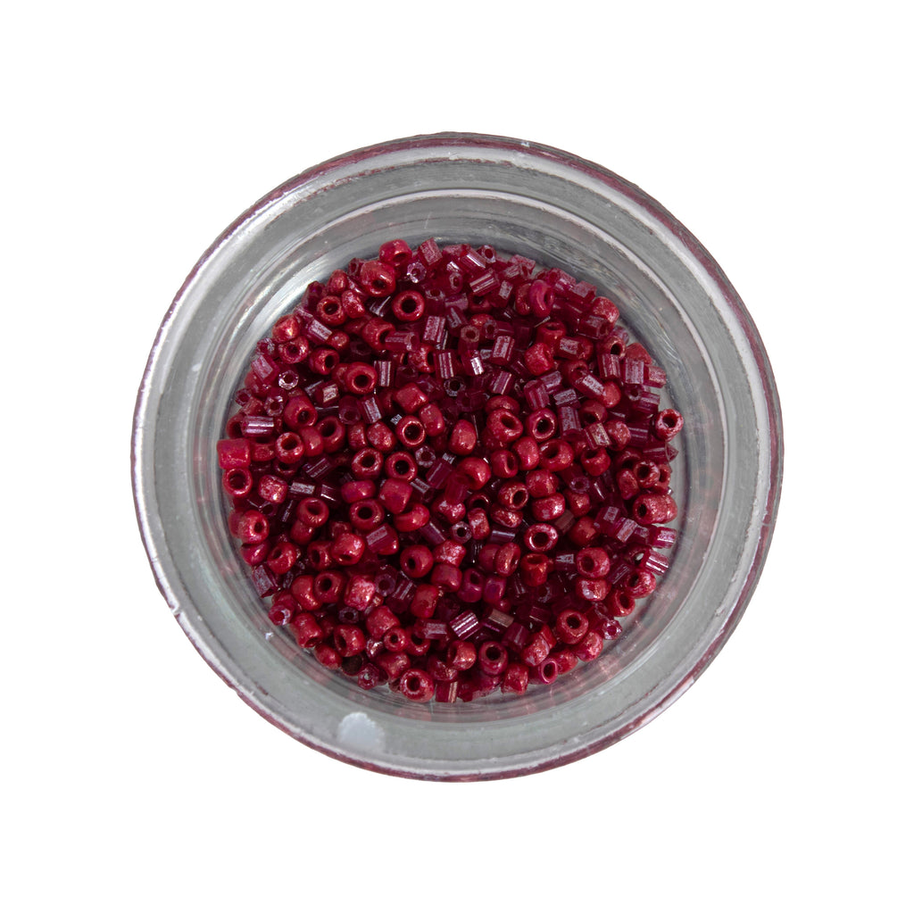 Seed Bead - Aqua Flora (Dark Blue, Green & Red) 2mm 3 Layer Pack Each 10g