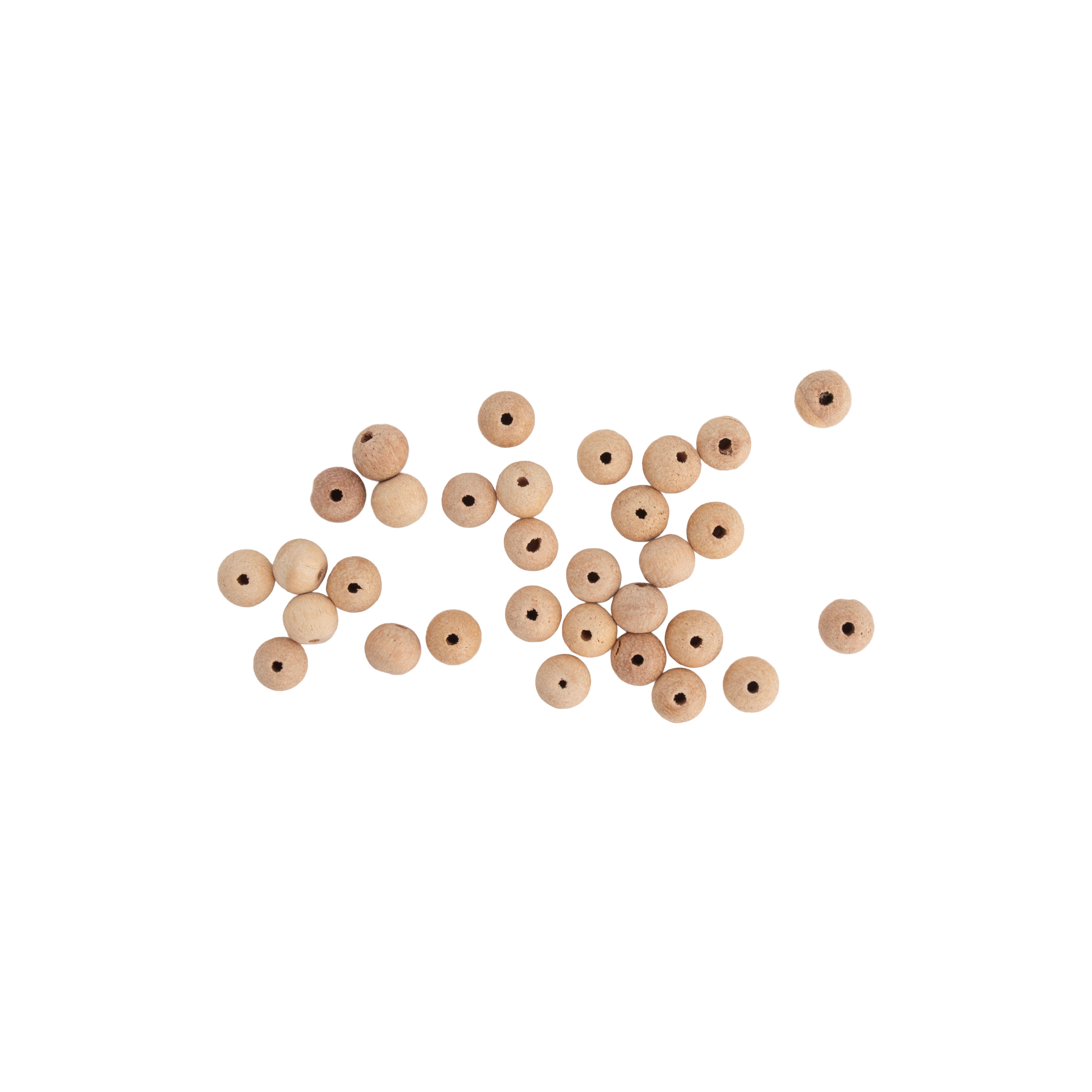 Wooden Beads With Hole 8mm Natural 30pcs