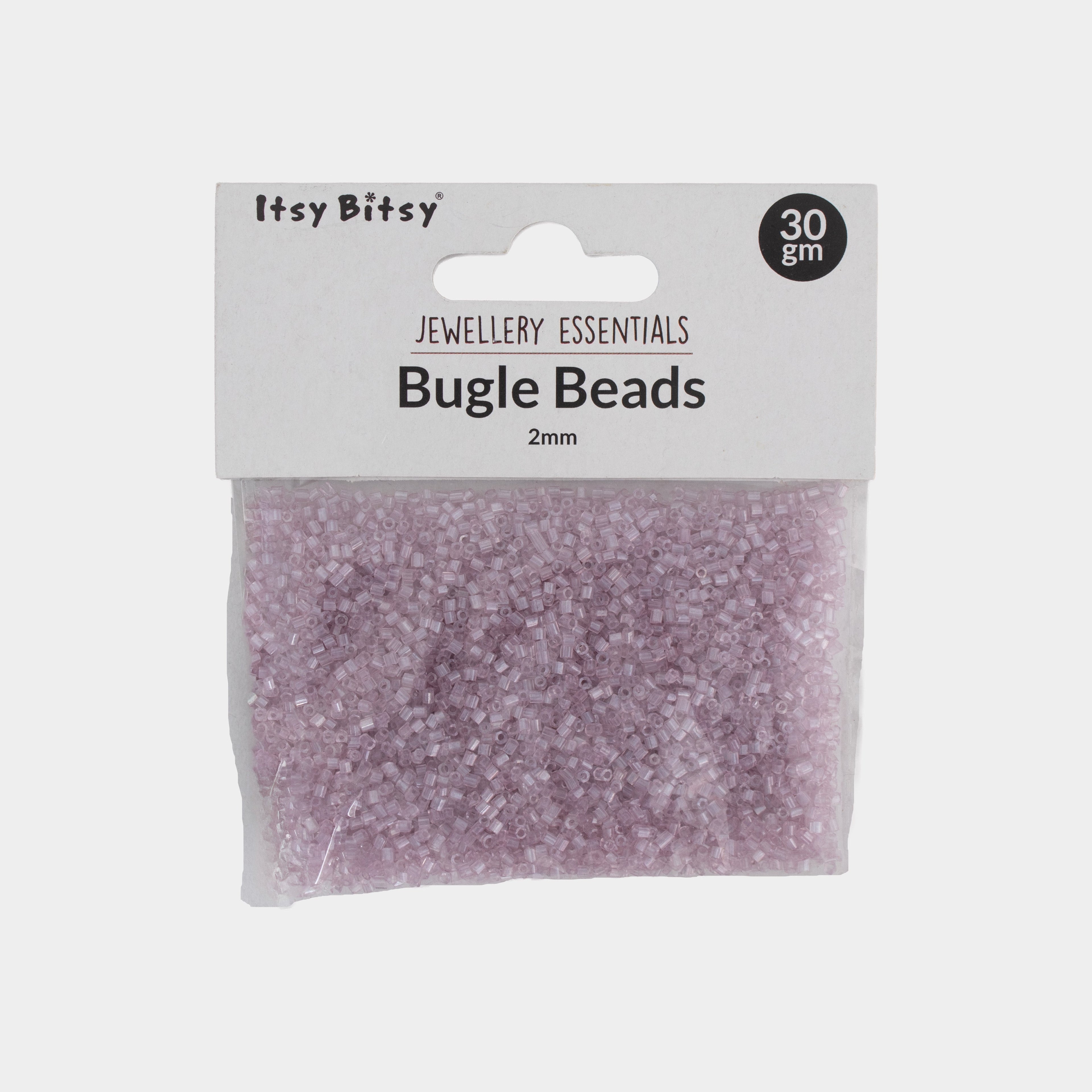 Bugle Beads Soft pink 3mm 30g