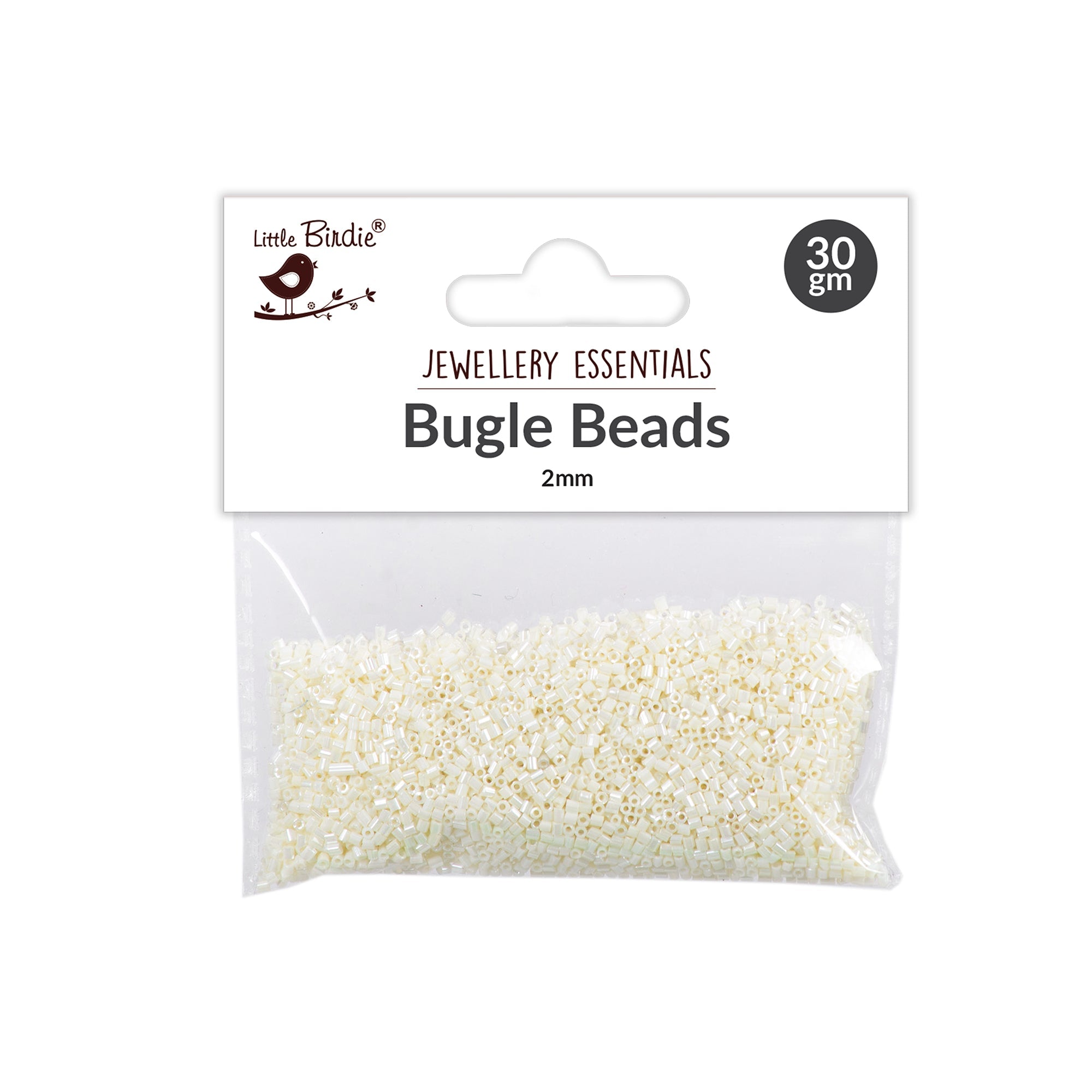Bugle Beads Off white 3mm 30g