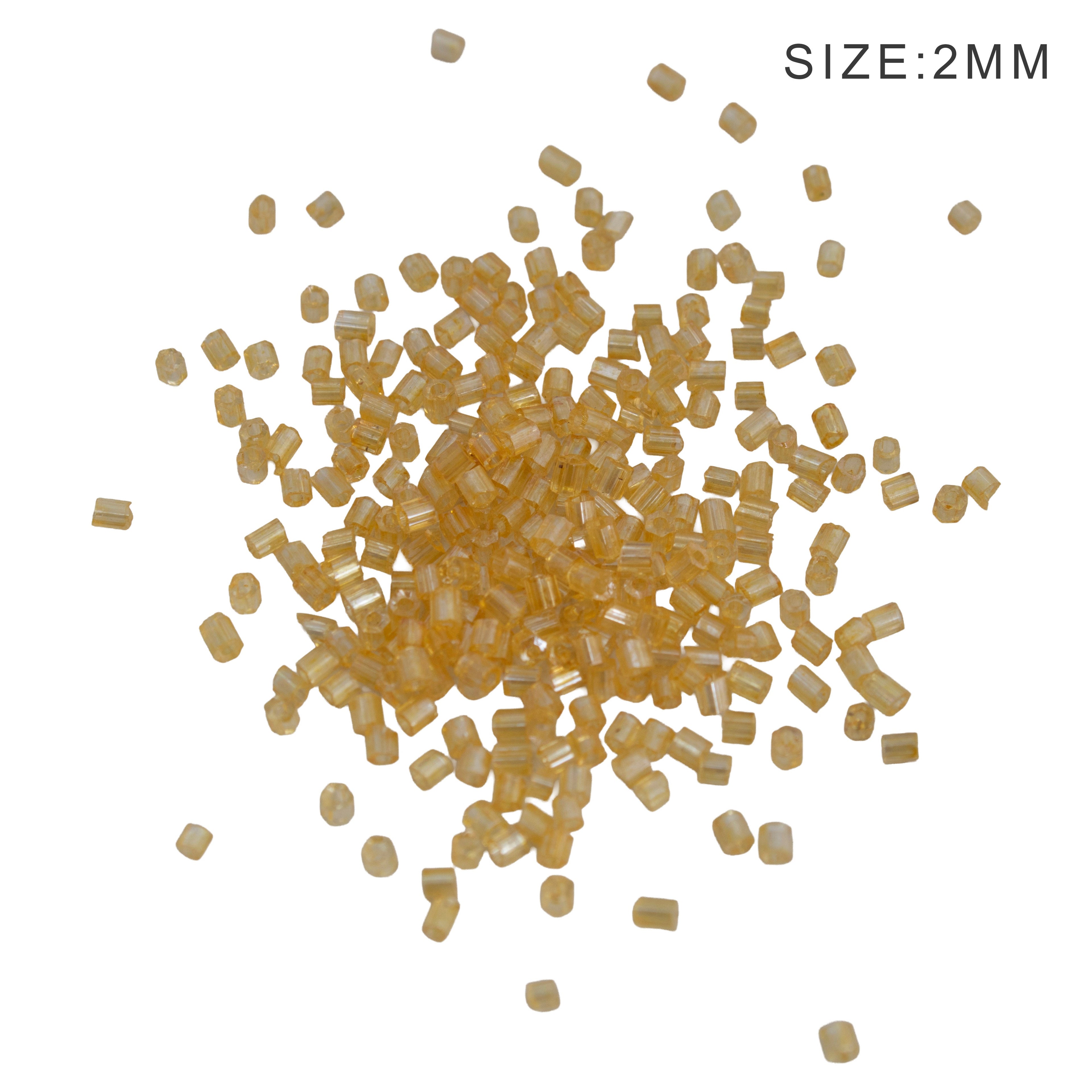 Bugle Beads Daisy yellow 3mm 30g