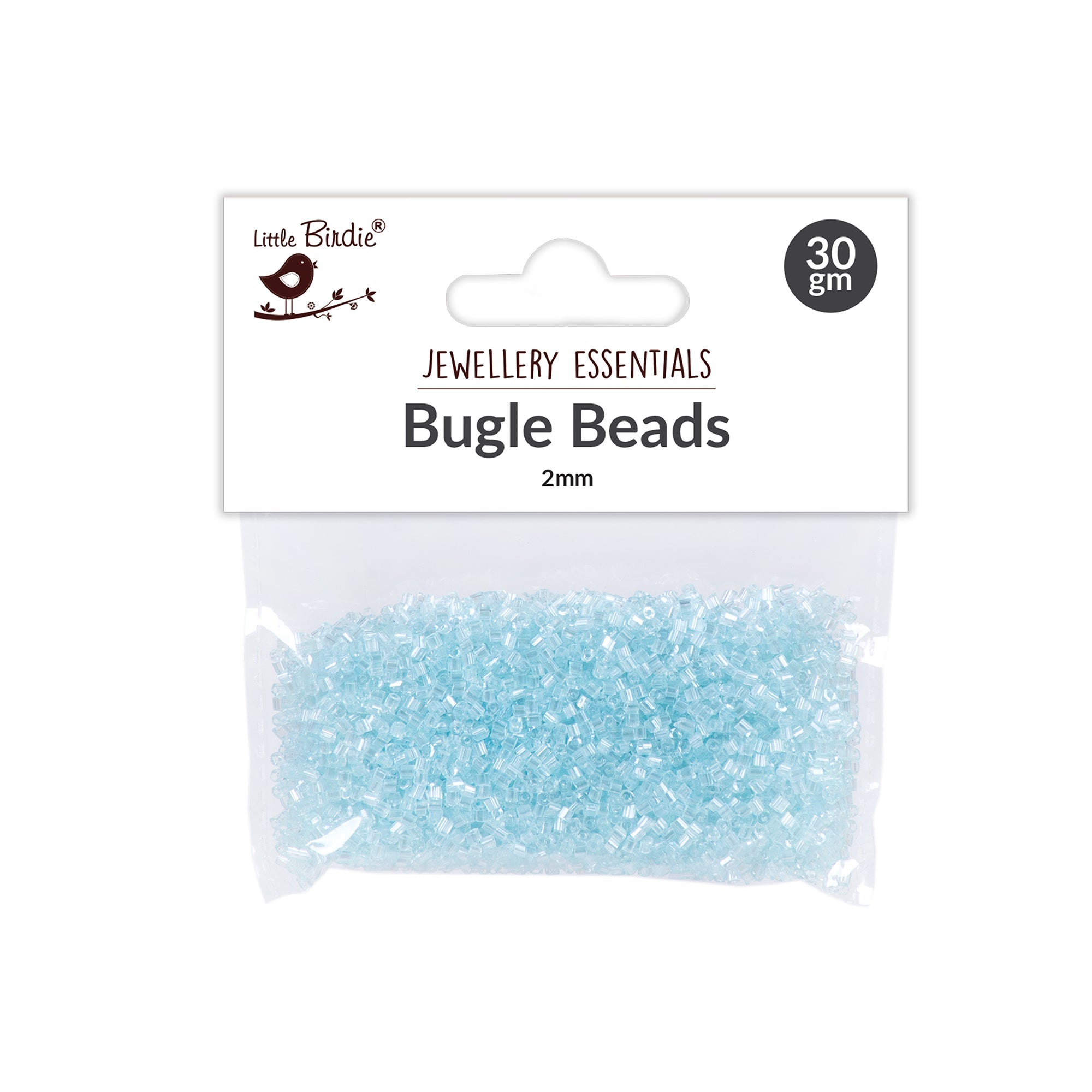 Bugle Beads Sky blue 3mm 30g