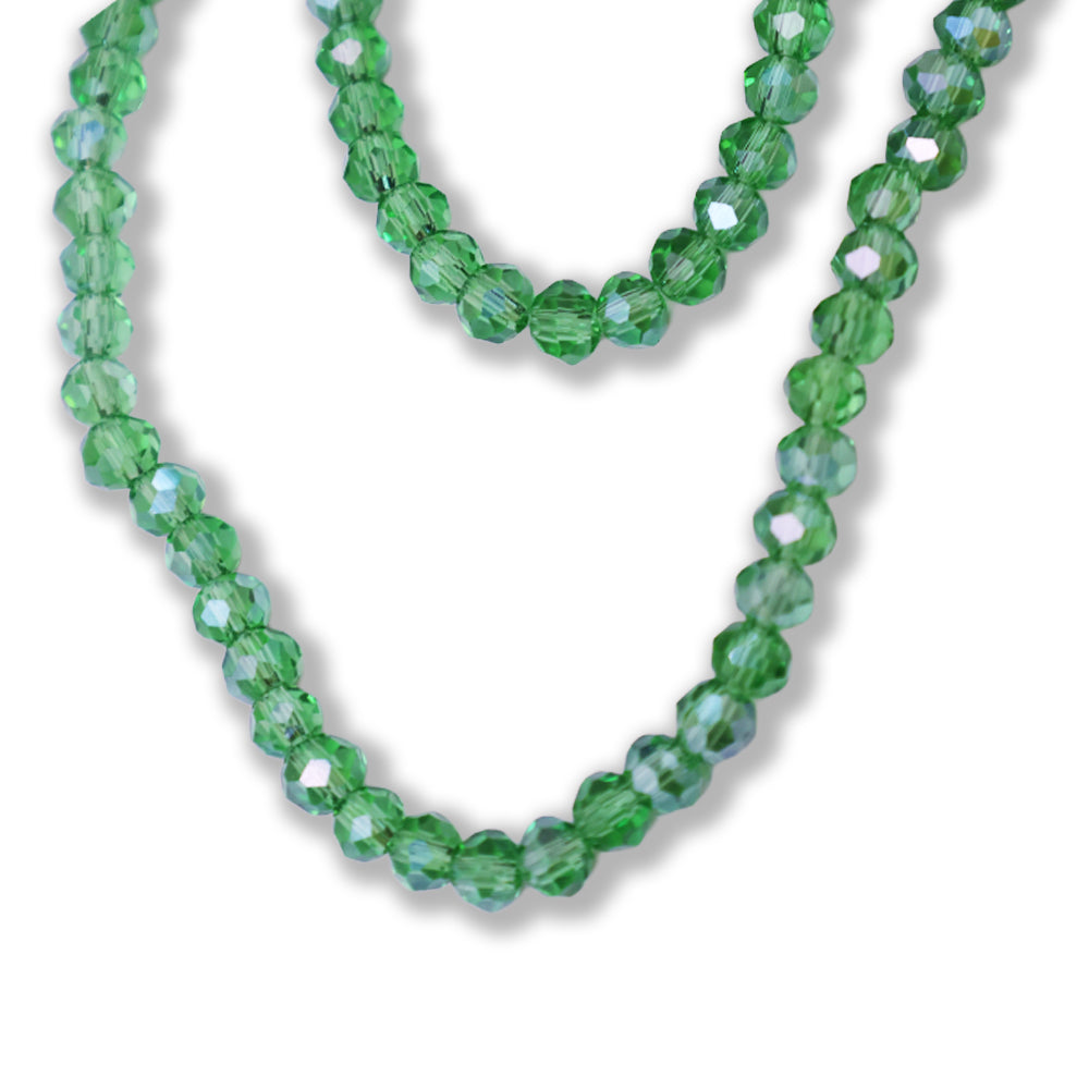 Fire Polished Beads Emerald Rainbow 4mm 1 String