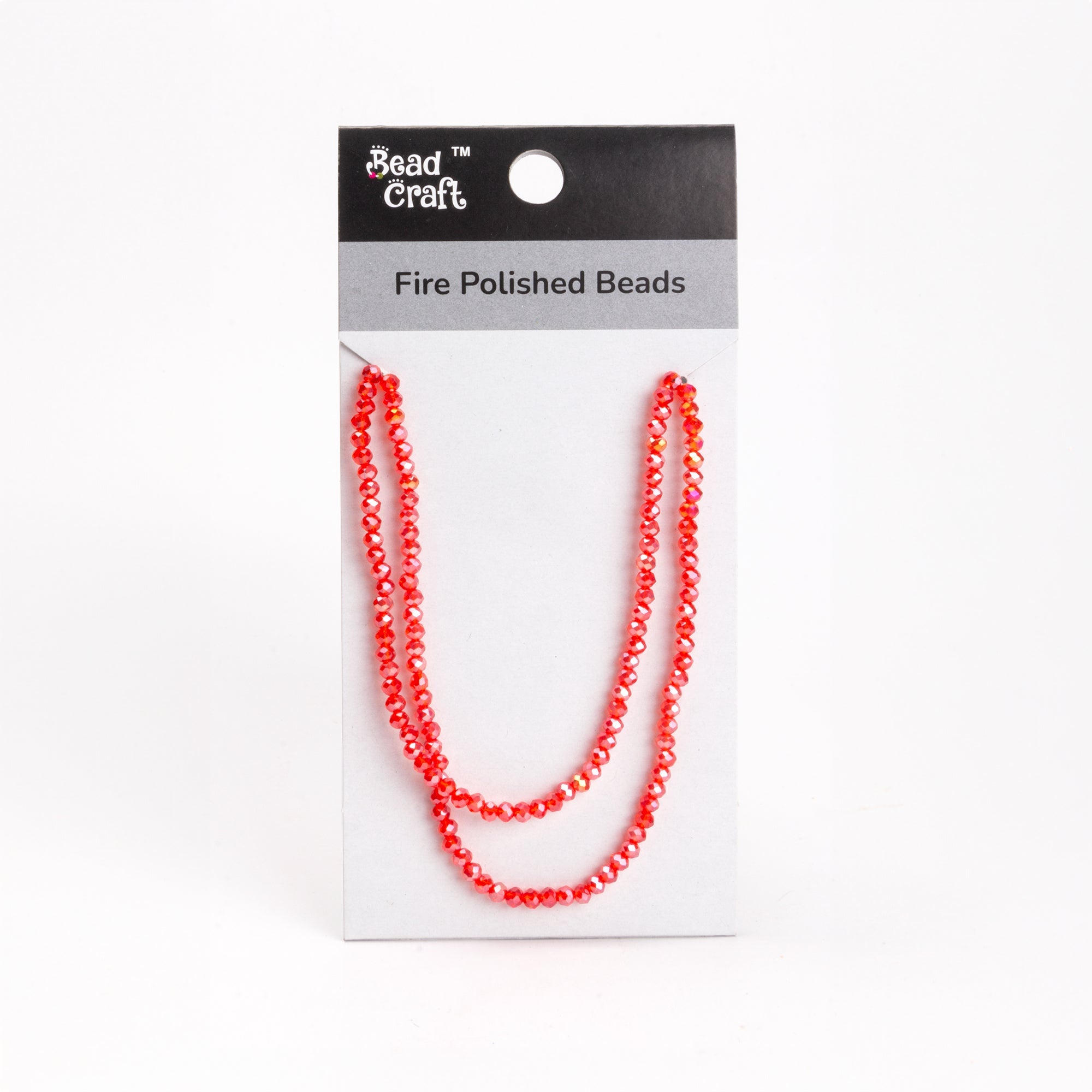Fire Polished Beads Ruby Rainbow 4mm 1 String