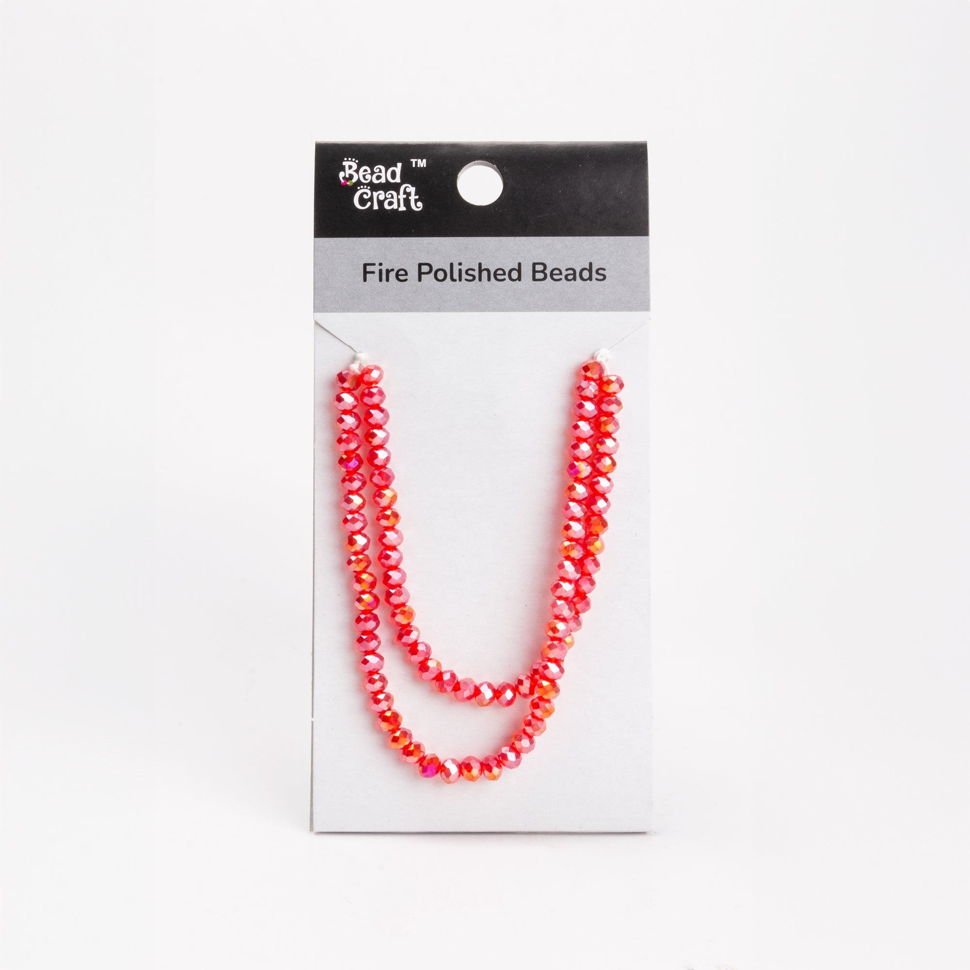 Fire Polished Beads Ruby Rainbow 6mm 1 String