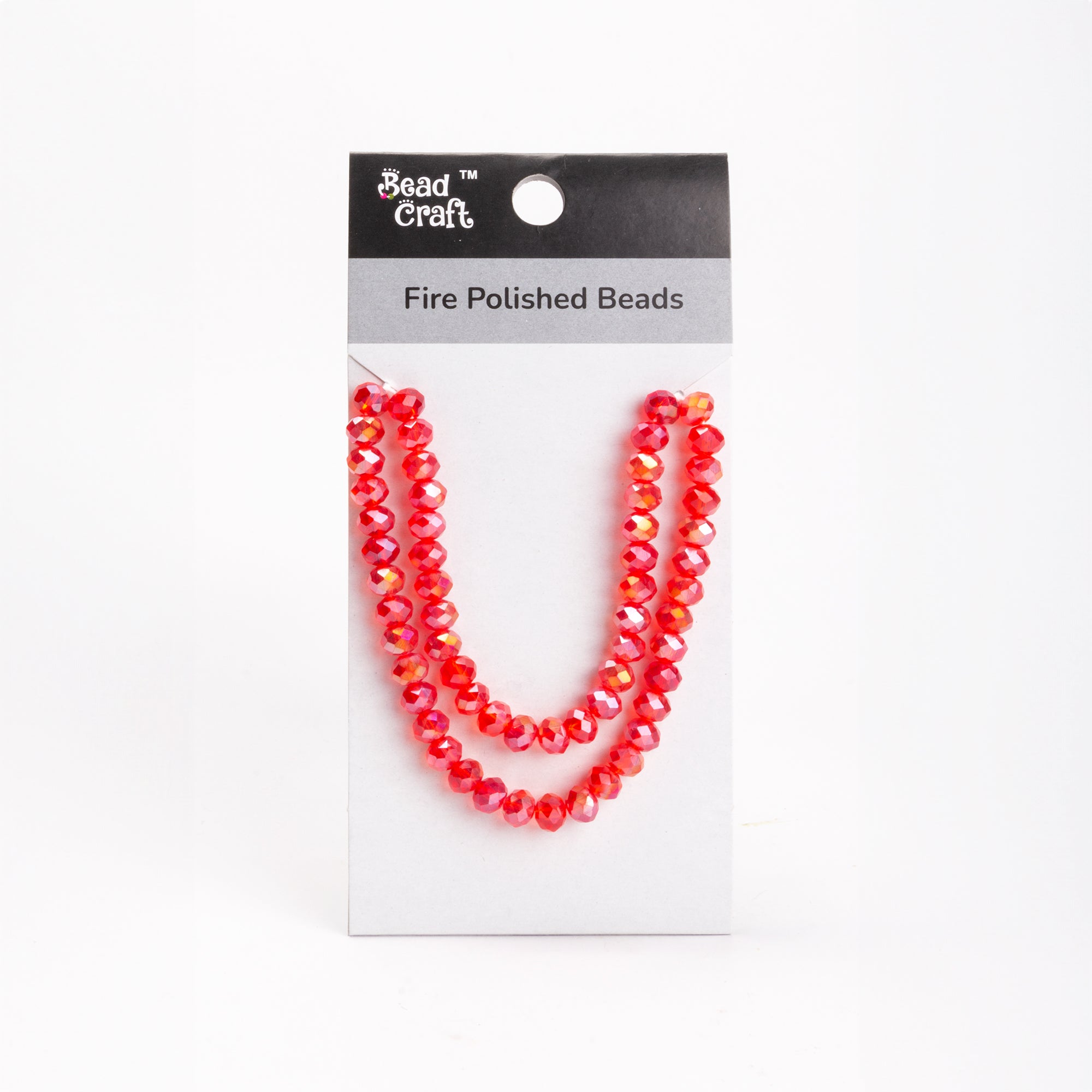 Fire Polished Beads Ruby Rainbow 8mm 1 String