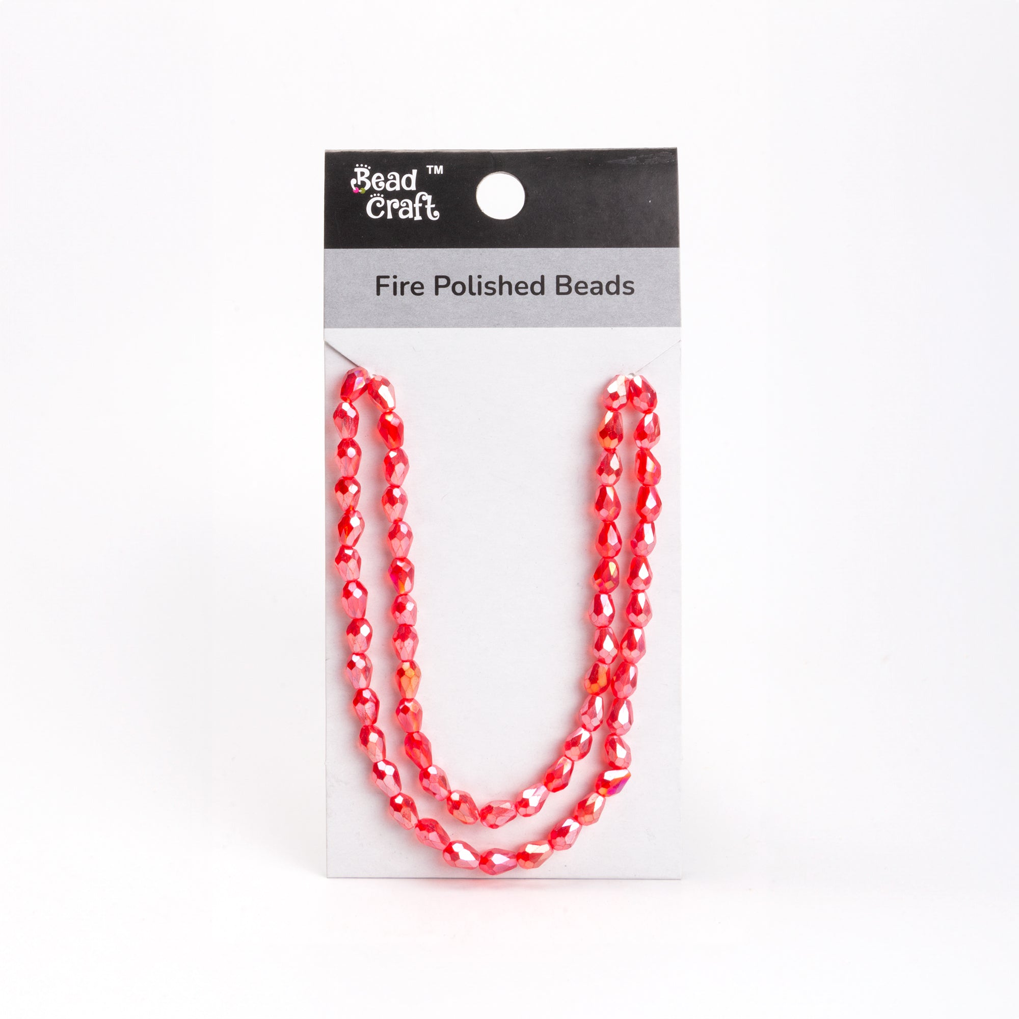 Fire Polished Beads Ruby Rainbow 6/8mm 1 String