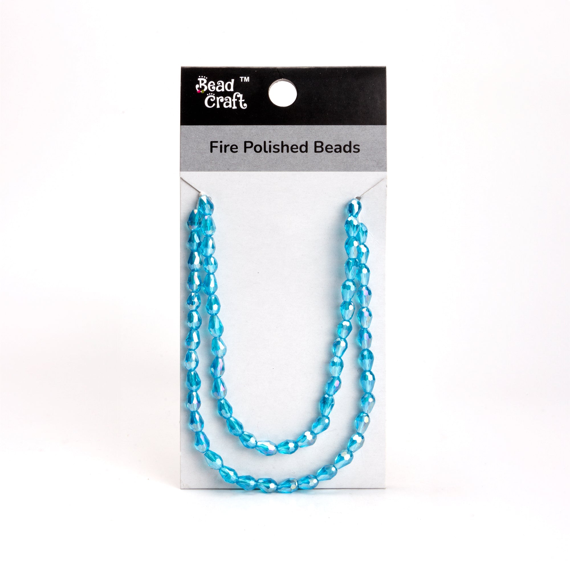 Fire Polished Beads Aquamarine Rainbow 6/8mm 1 String