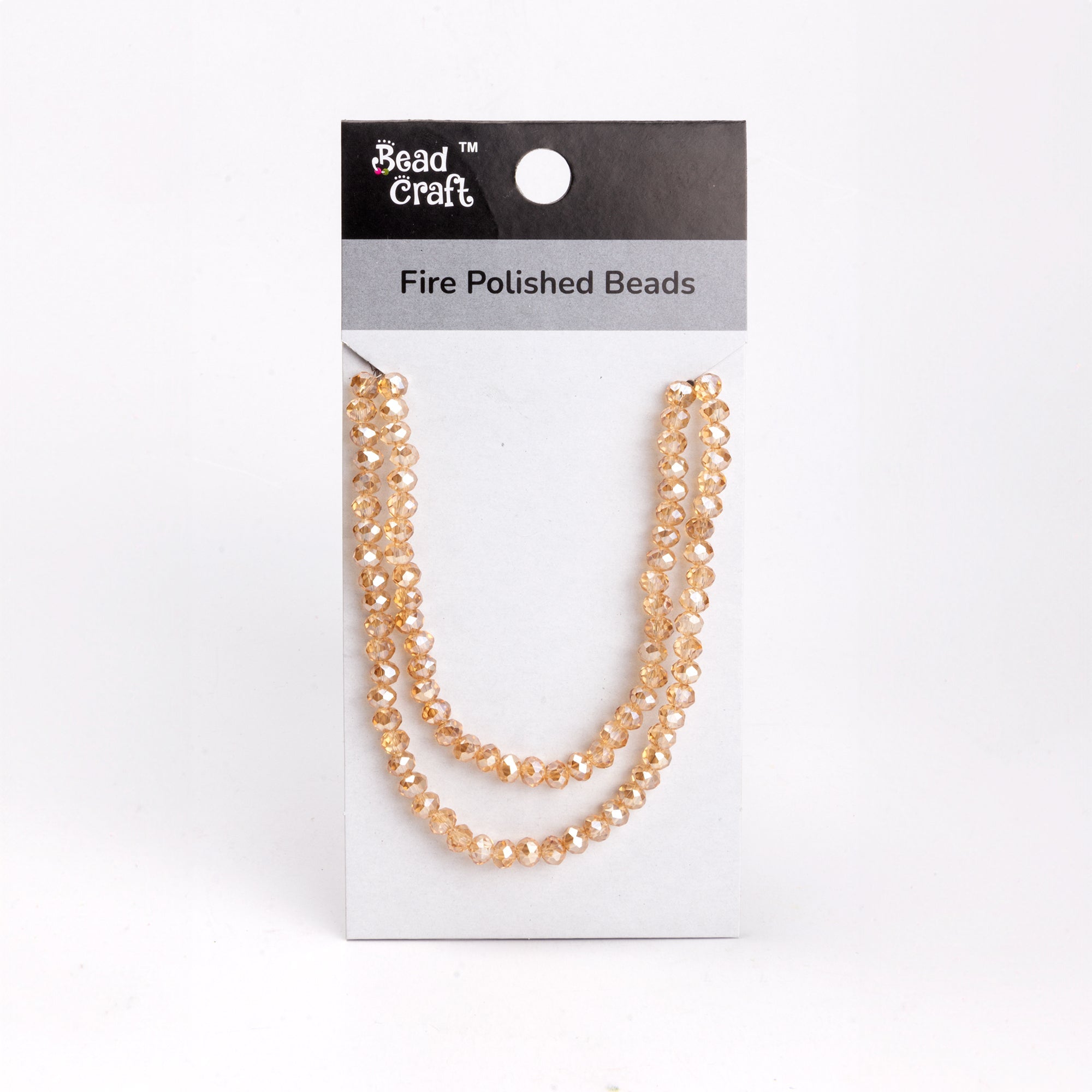 Fire Polished Beads Champagne Rainbow 6mm 1 String