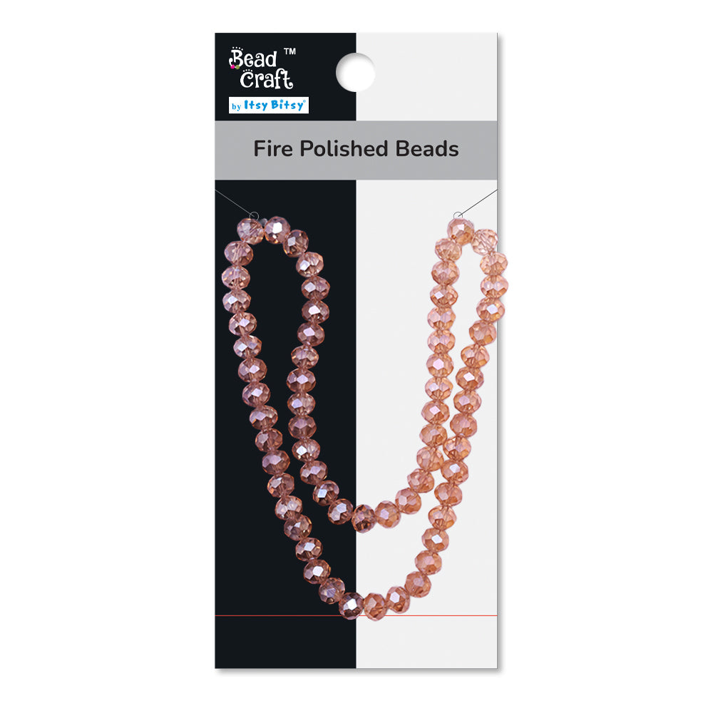 Fire Polished Beads Champagne Rainbow 8mm 1 String