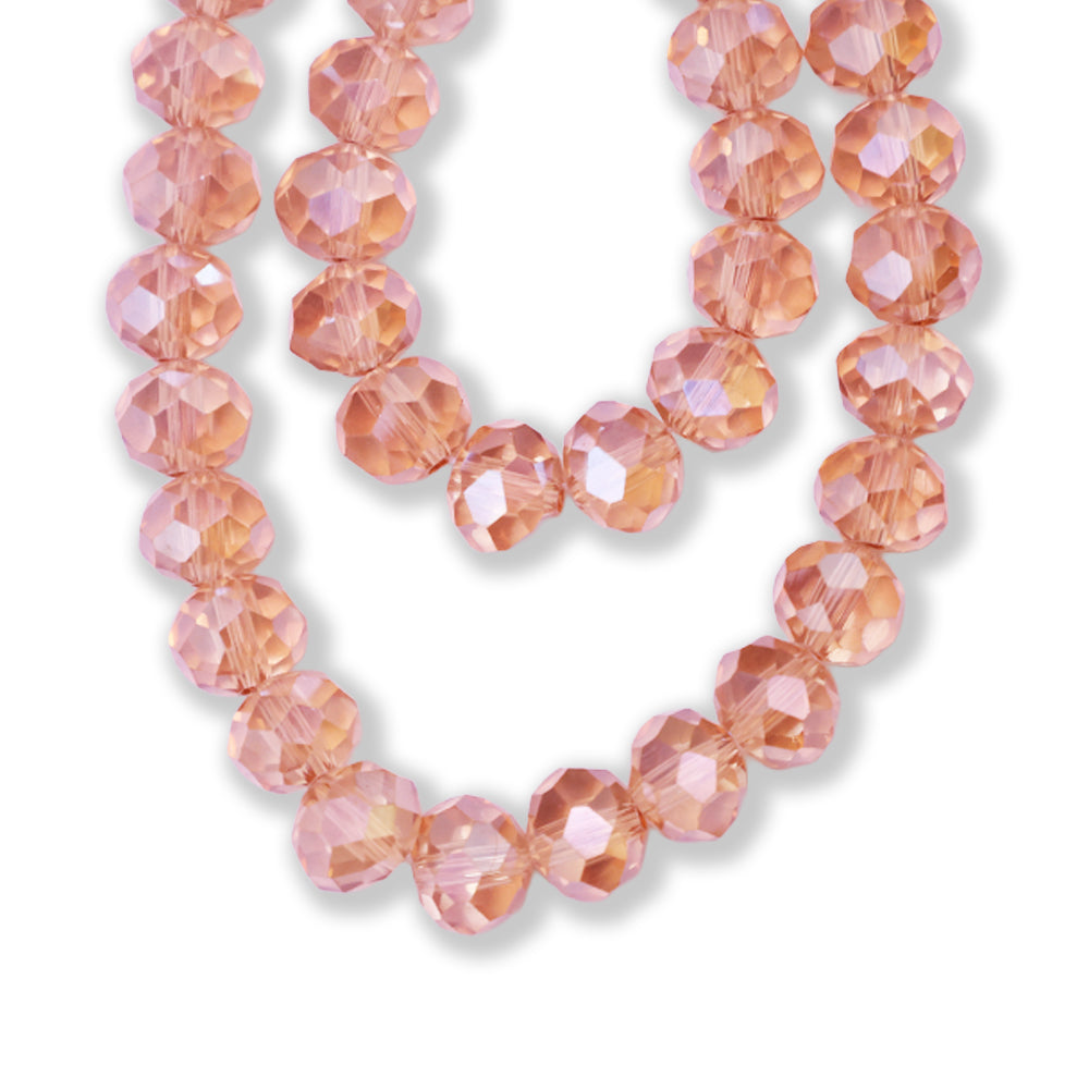 Fire Polished Beads Champagne Rainbow 8mm 1 String