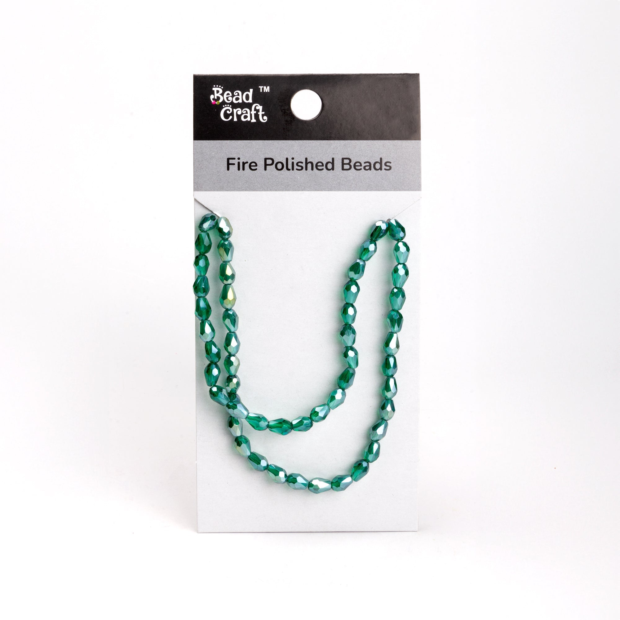 Fire Polished Beads Teal Rainbow 6/8mm 1 String