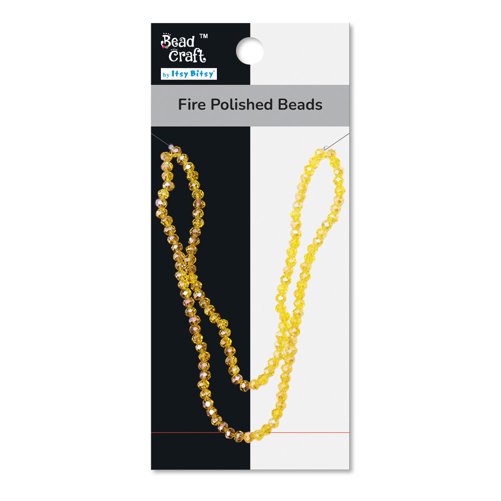 Fire Polished Beads Citrine Rainbow 4mm 1 String