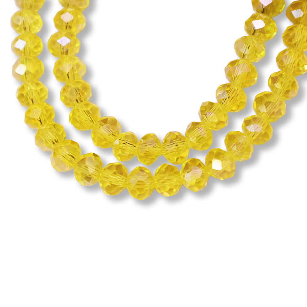 Fire Polished Beads Citrine Rainbow 6mm 1 String