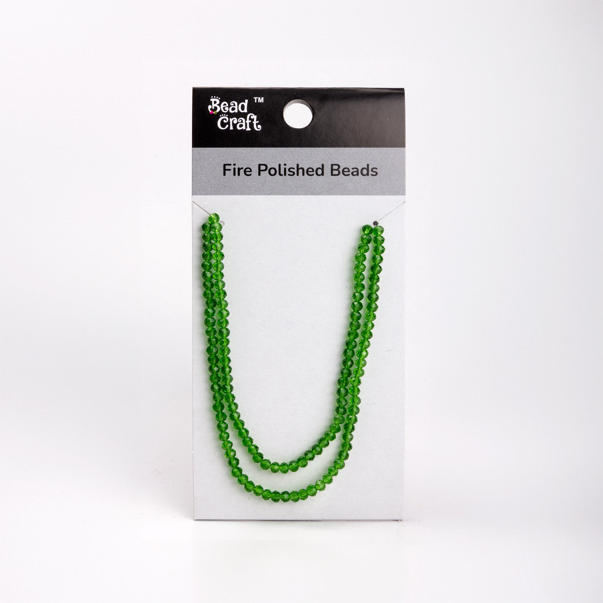 Fire Polished Beads Emerald Crystal 4mm 1 String
