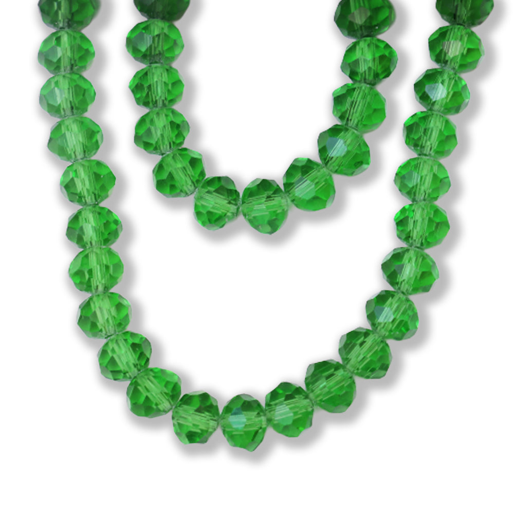 Fire Polished Beads Emerald Crystal 8mm 1 String