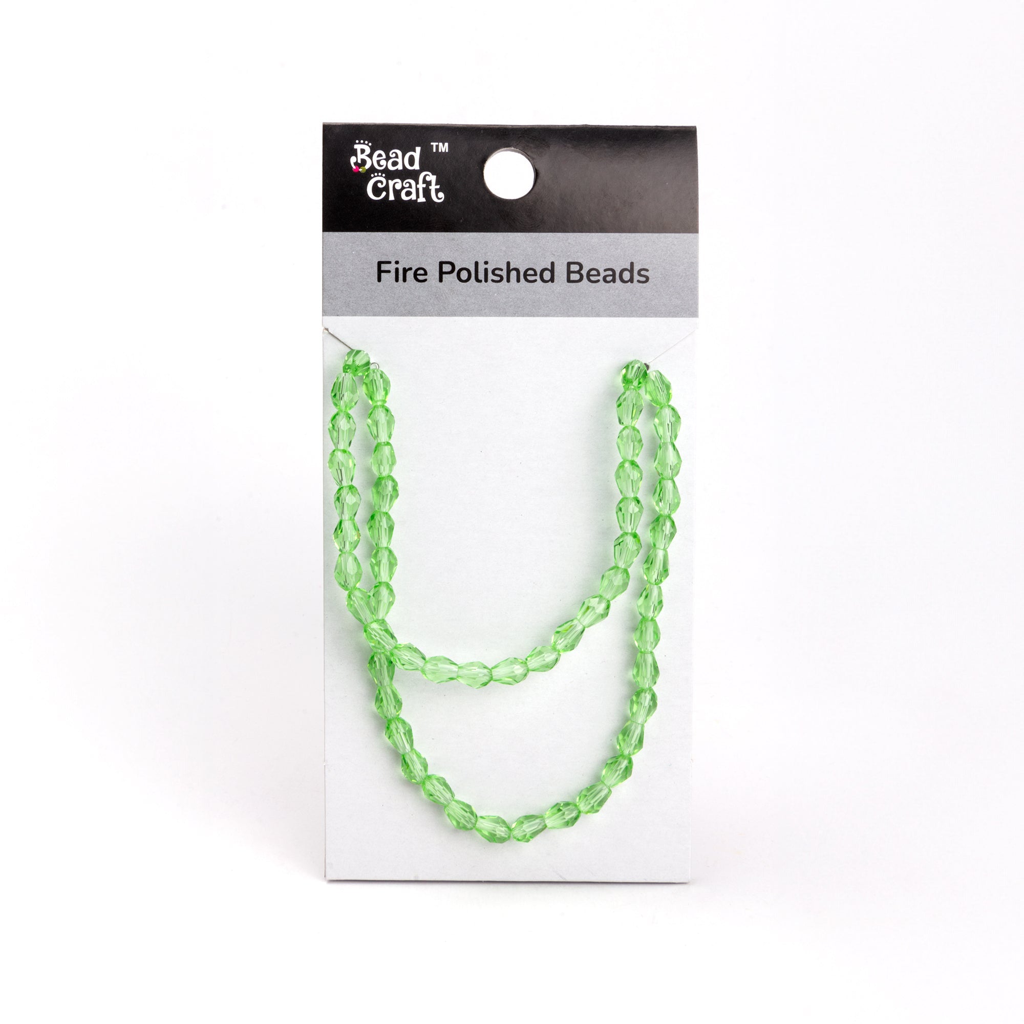 Fire Polished Beads Emerald Crystal 6/8mm 1 String