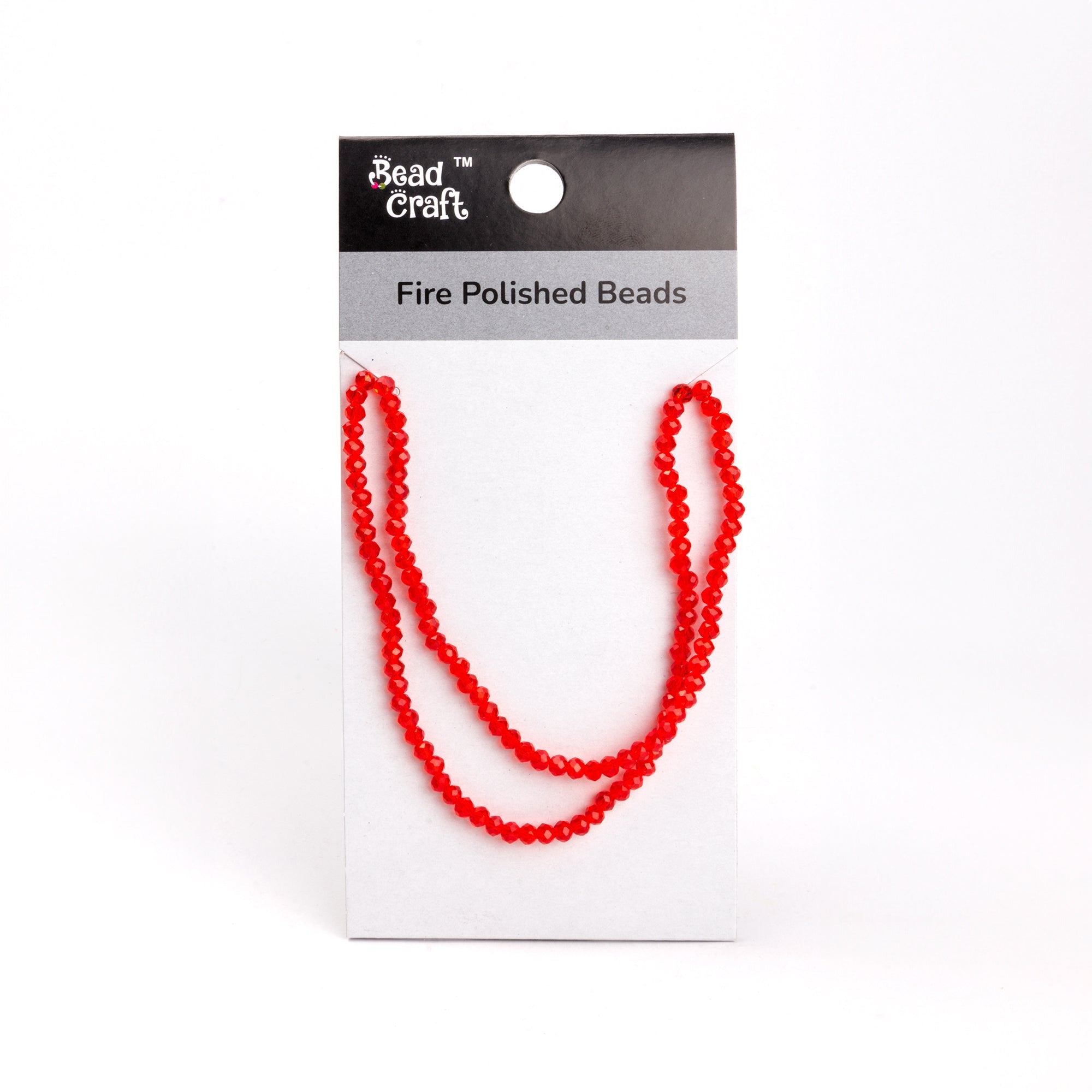Fire Polished Beads Ruby Crystal 4mm 1 String