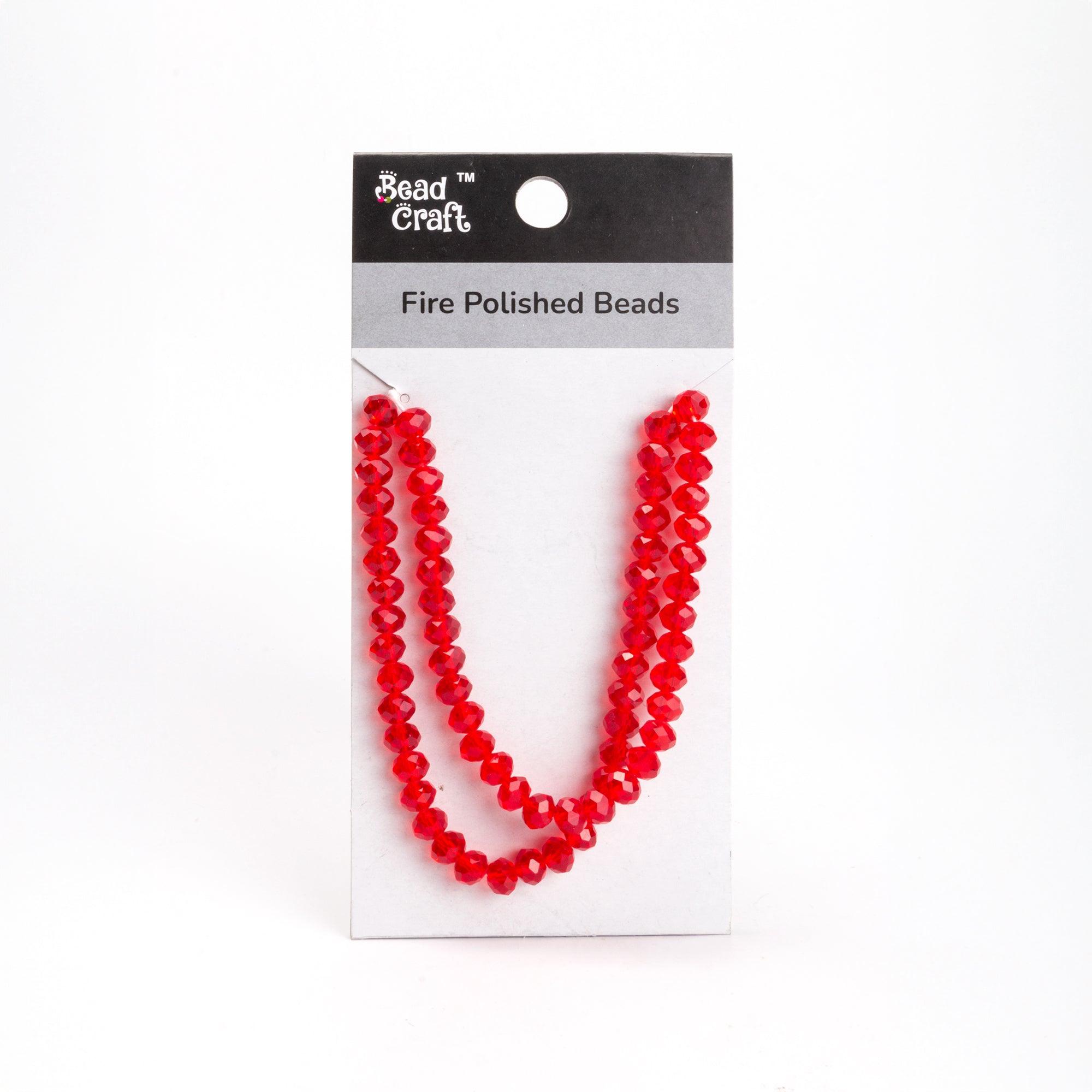 Fire Polished Beads Ruby Crystal 8mm 1 String