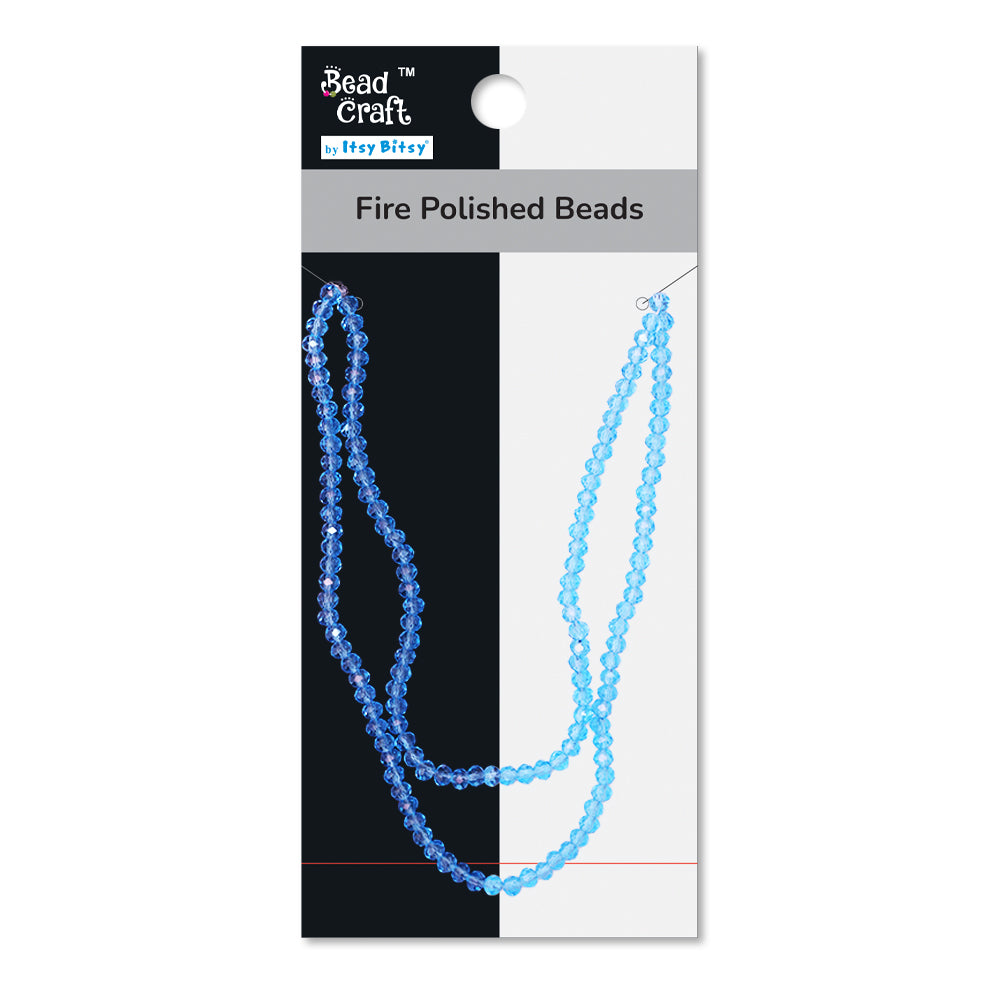 Fire Polished Beads Aquamarine Crystal 4mm 1 String