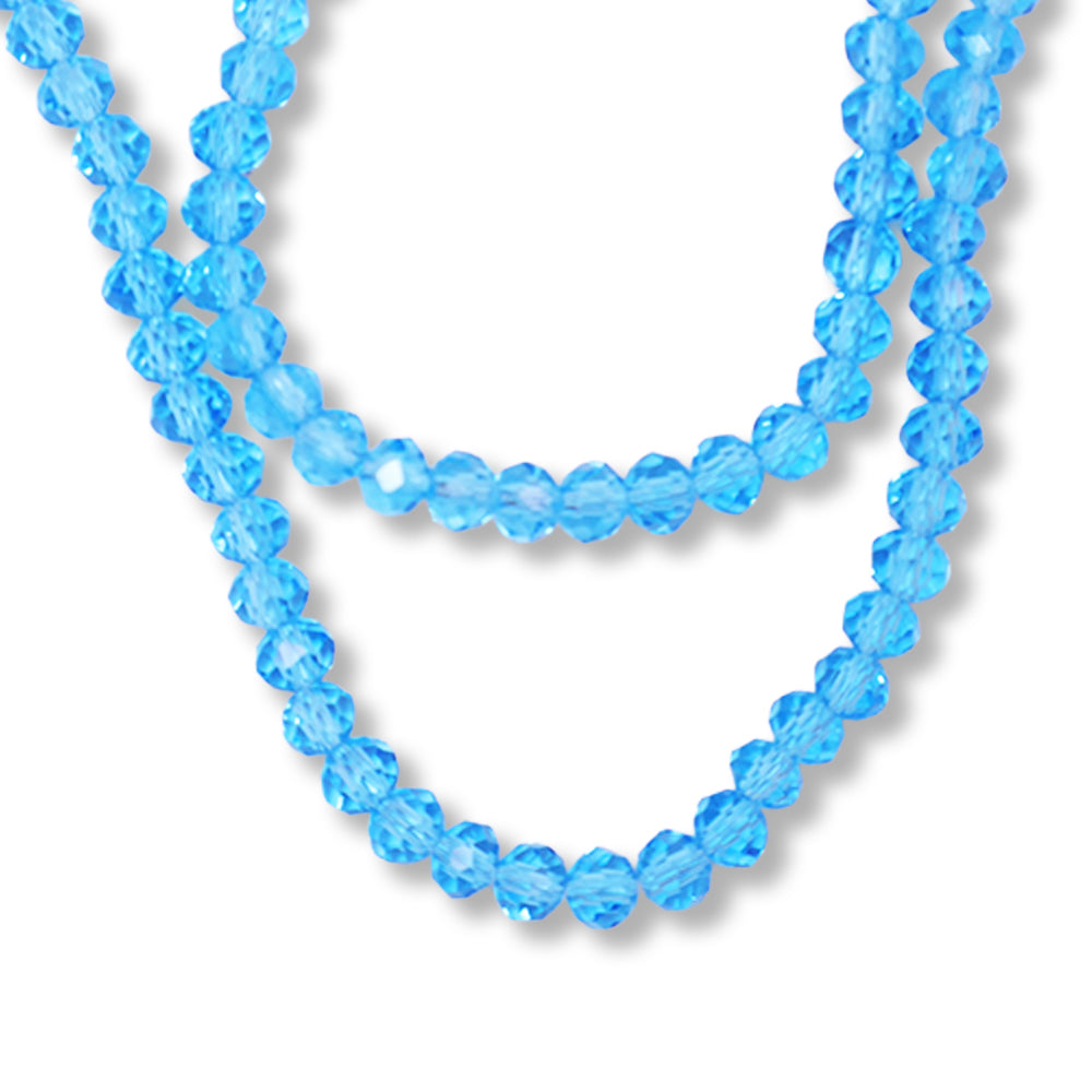 Fire Polished Beads Aquamarine Crystal 4mm 1 String