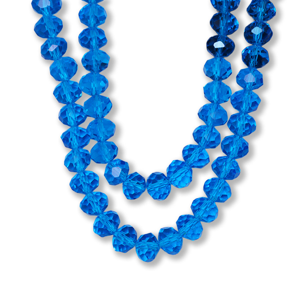 Fire Polished Beads Aquamarine Crystal 8mm 1 String