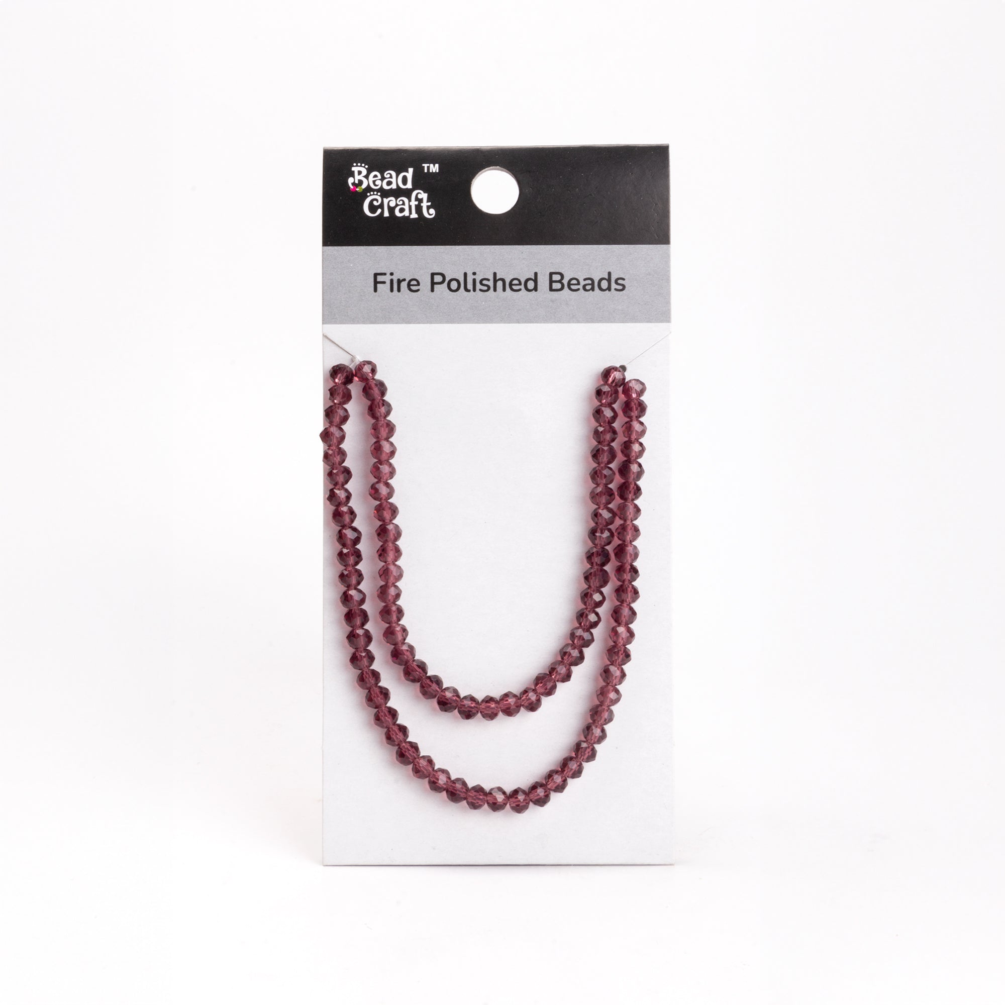 Fire Polished Beads Amethyst Crystal 6mm 1 String
