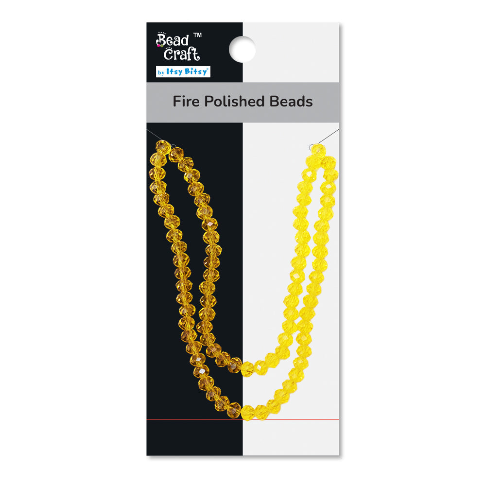Fire Polished Beads Citrine Crystal 6mm 1 String