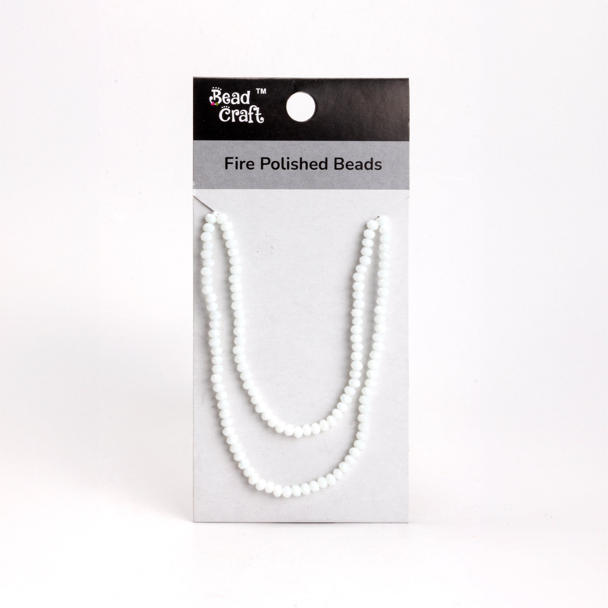 Fire Polished Beads Opaque White 4mm 1 String