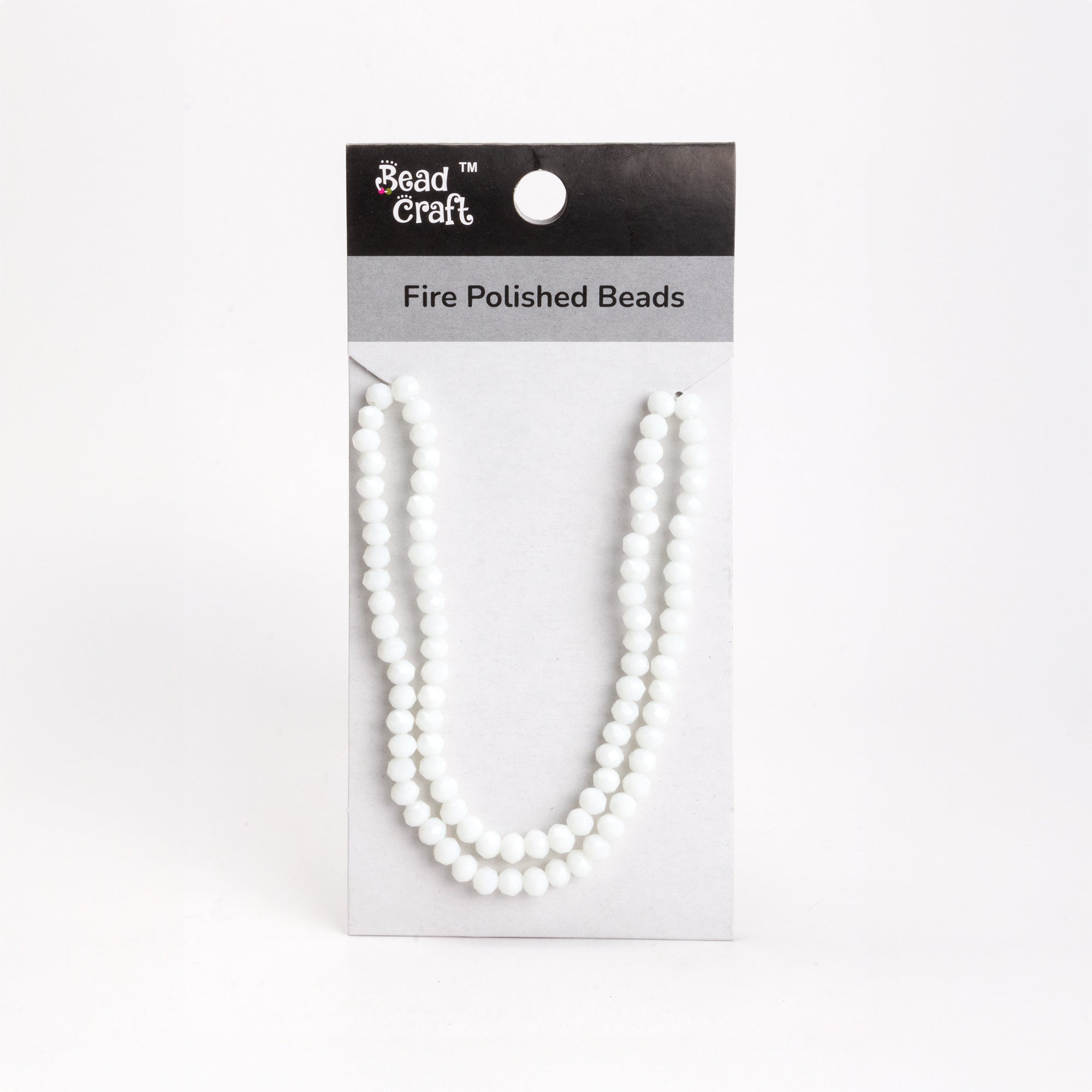 Fire Polished Beads Opaque White 6mm 1 String