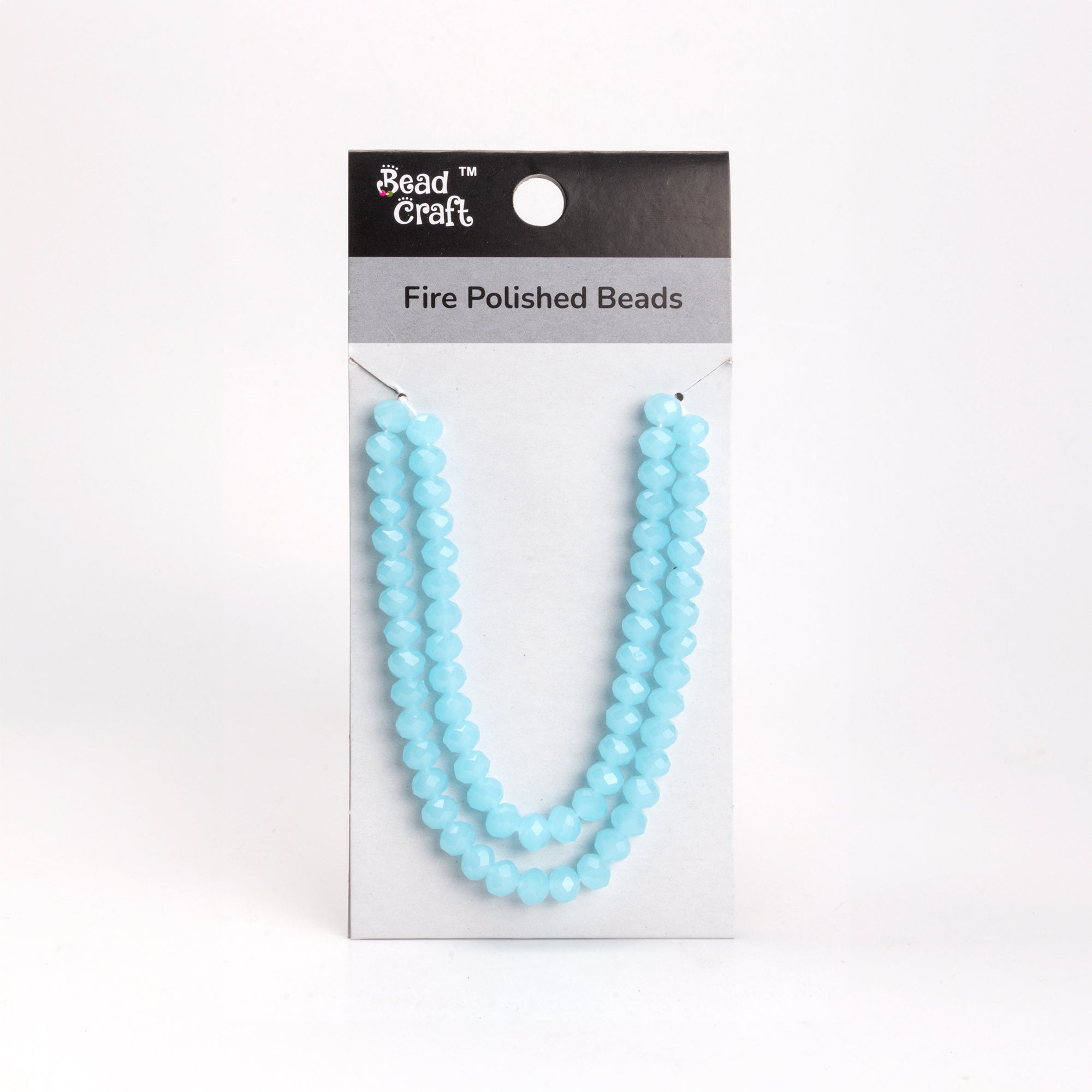 Fire Polished Beads Opaque Turquoise 8mm 1 String