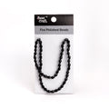Fire Polished Beads Opaque Ebony 6/8mm 1 String