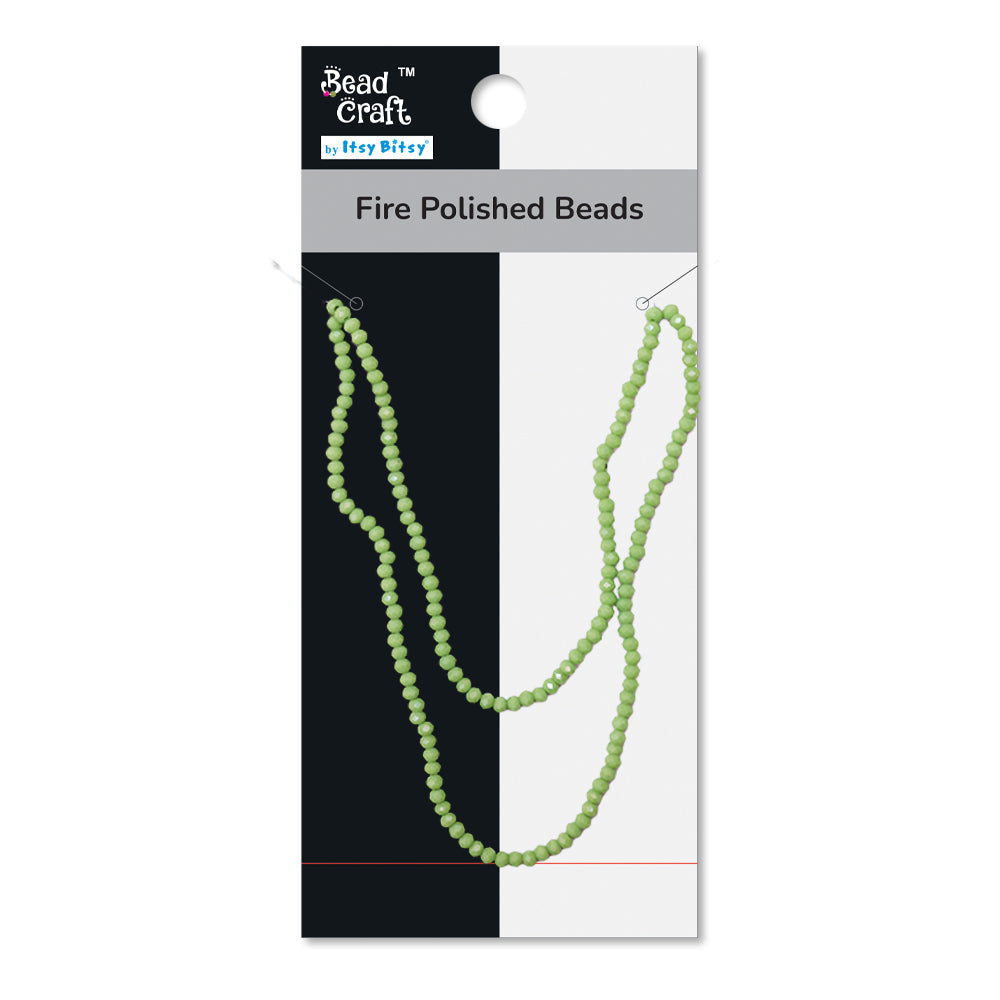 Fire Polished Beads Opaque Lime Green 2mm 1 String