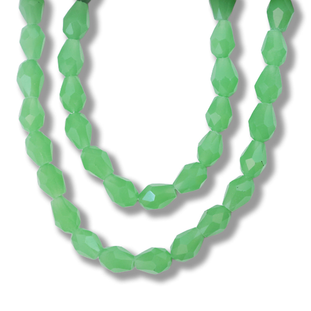 Fire Polished Beads Opaque Lime Green 6/8mm 1 String